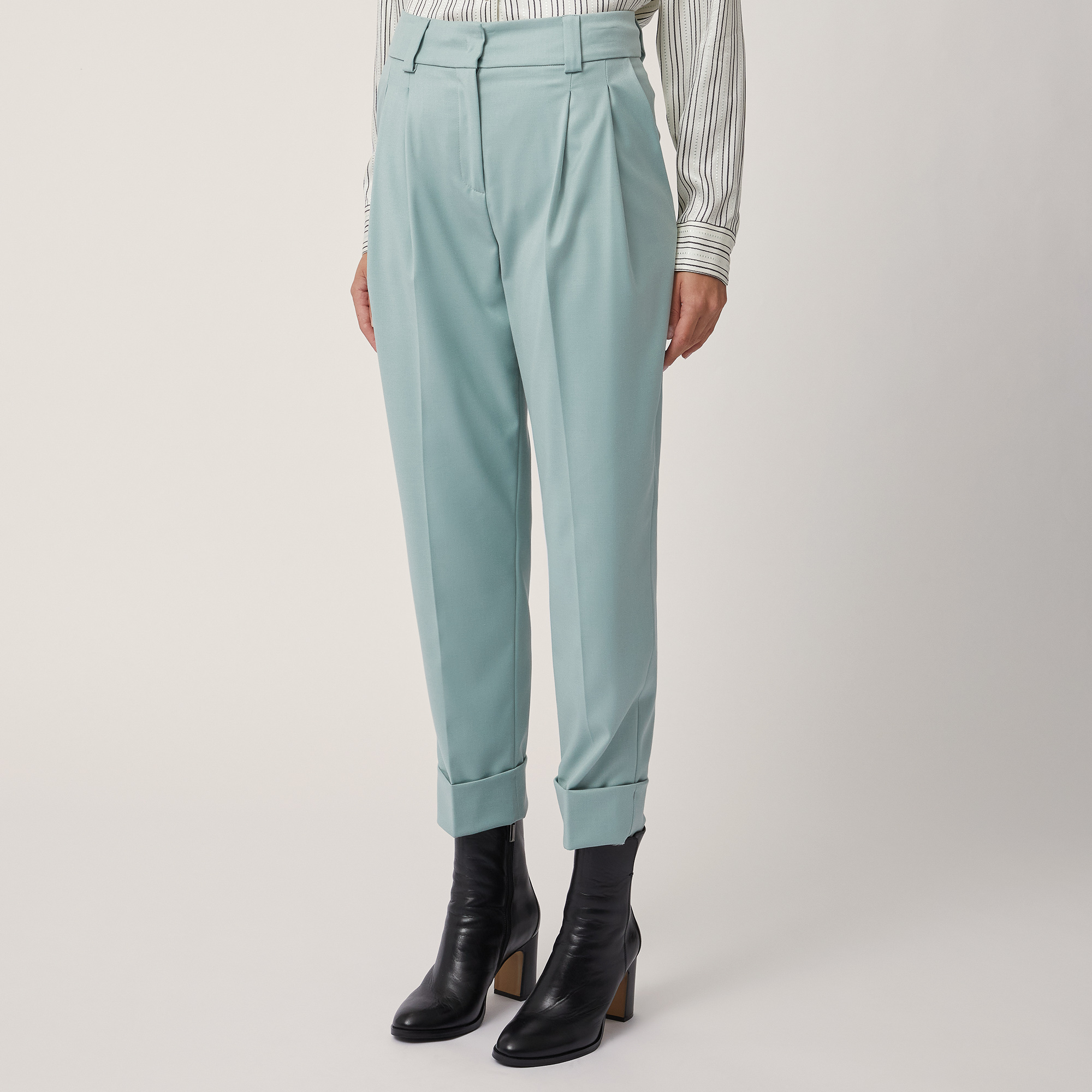 Pants with Turn-Up Hem