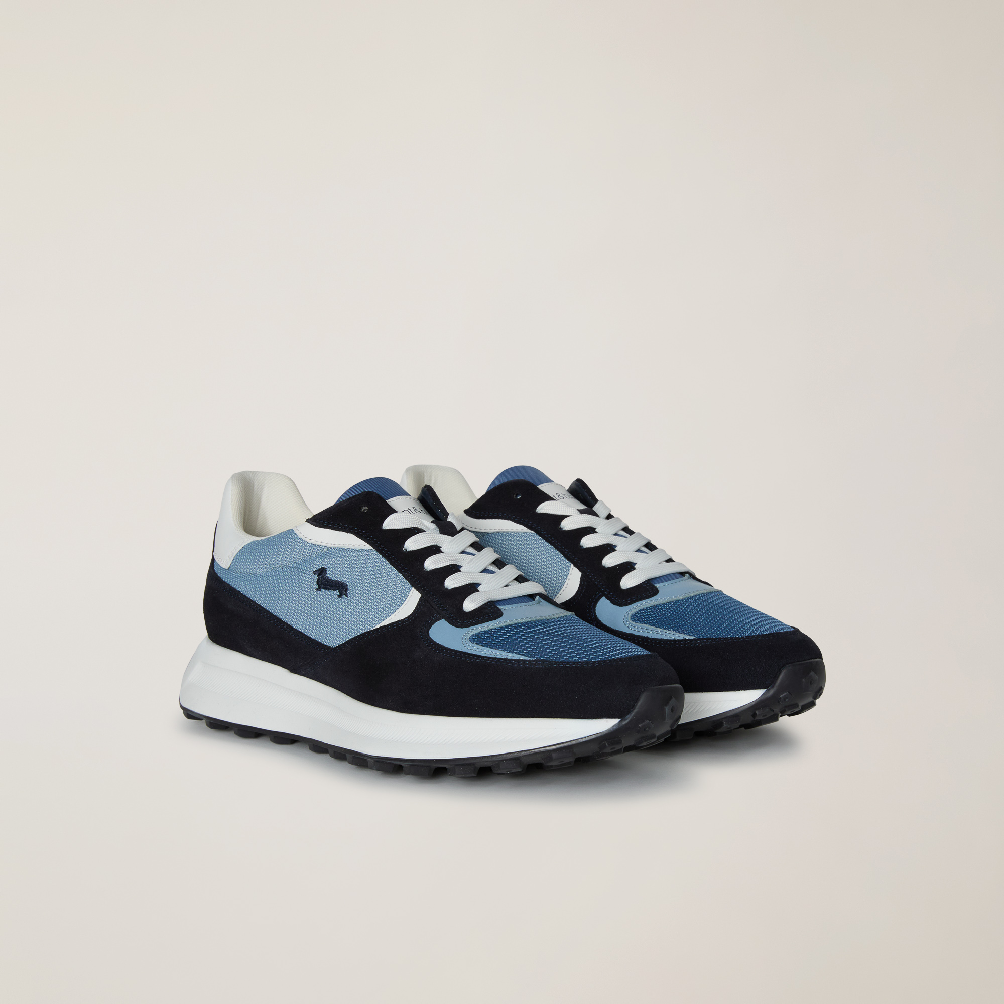 Mixed-Material Sneaker, Blue/Navy, large image number 1