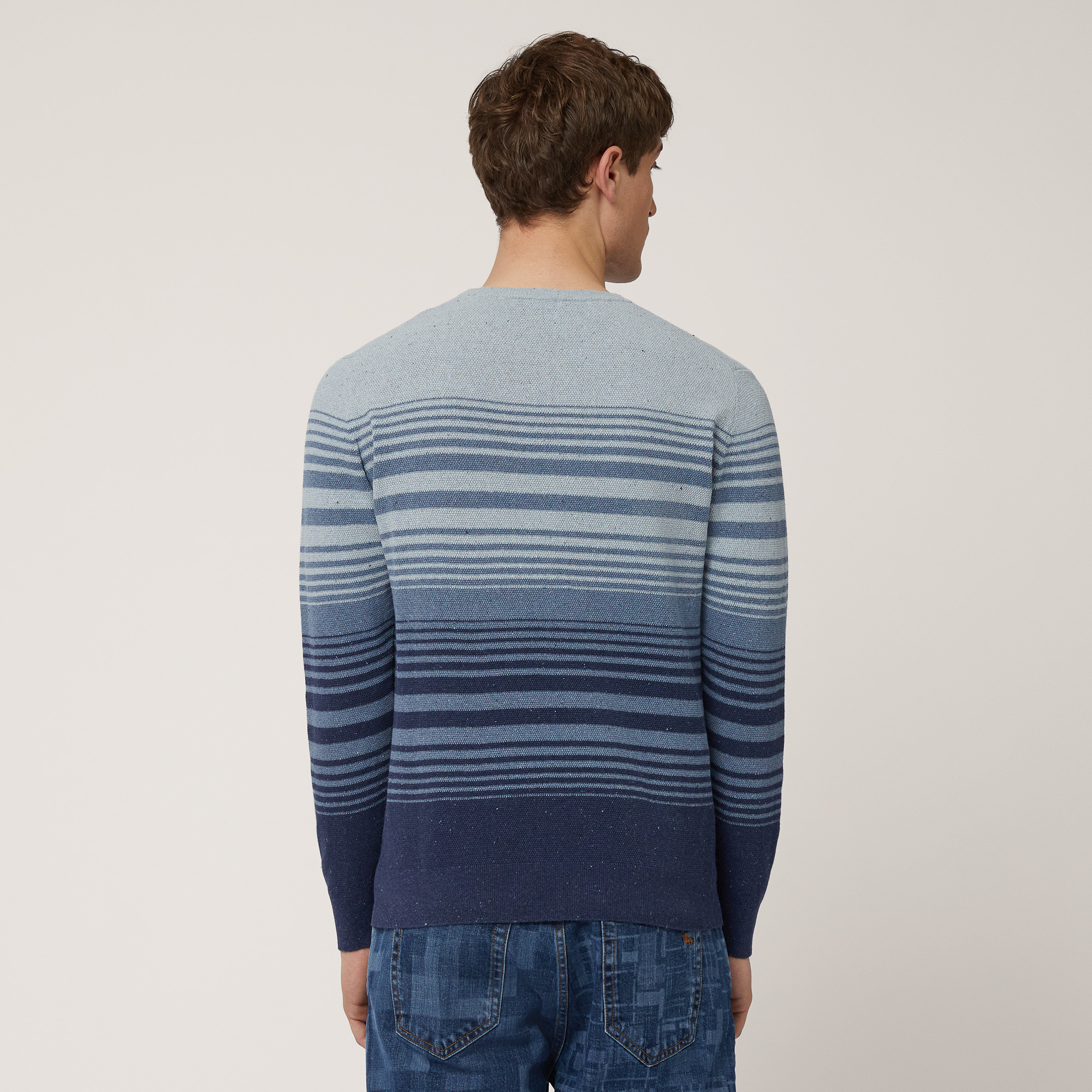 Recycled Denim Pullover, Marine Blue, large image number 1