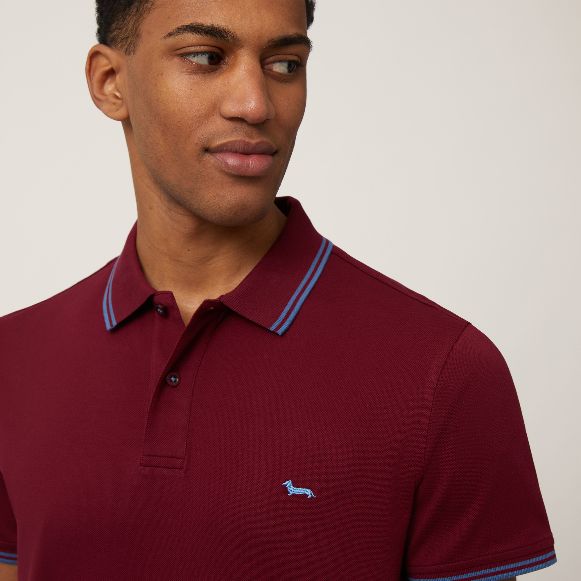 Polo with Striped Details, Burgundy, large image number 2