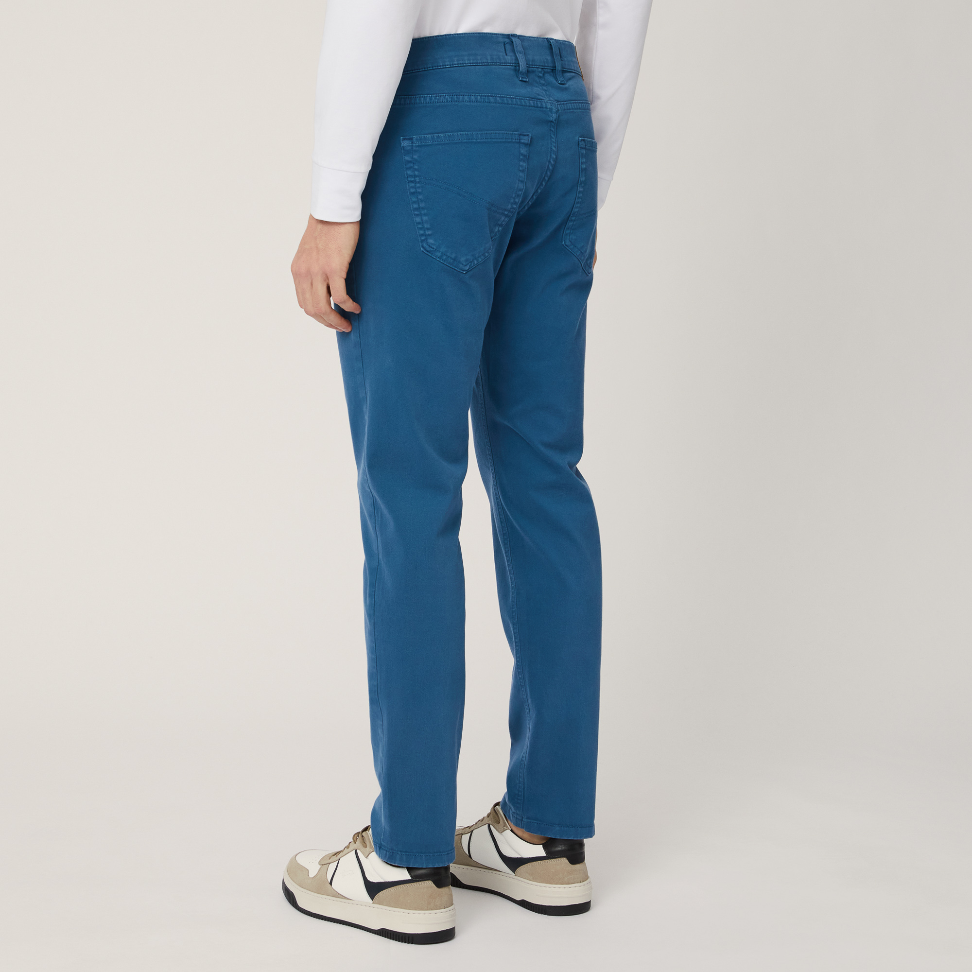 Narrow Five-Pocket Pants, Blue , large image number 1