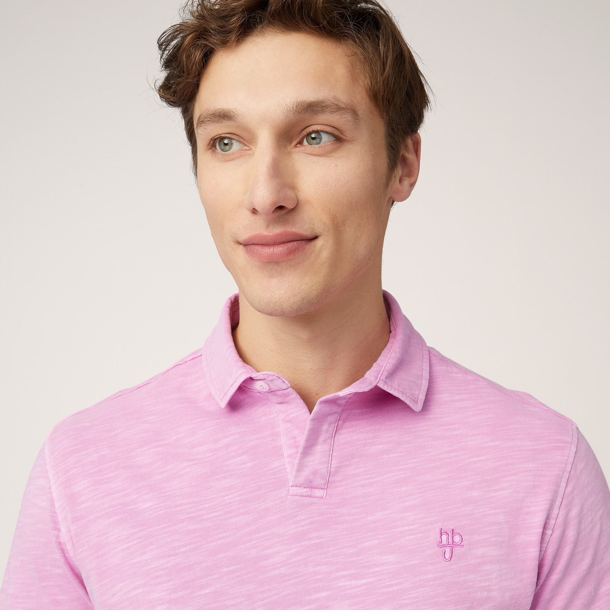 Garment-Dyed Cotton Polo, Pink, large image number 2