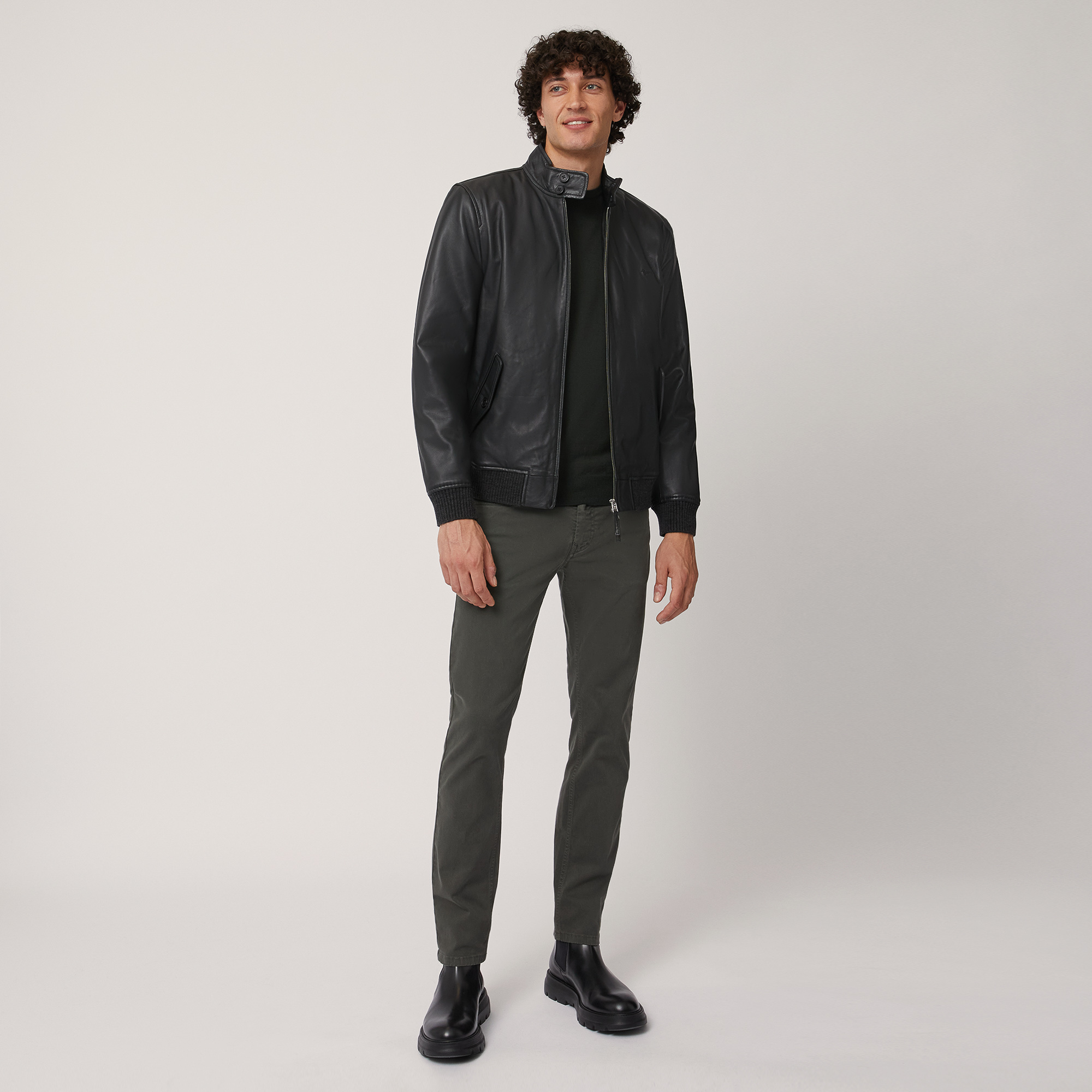 Bomber Narrow In Nappa, Nero, large image number 3