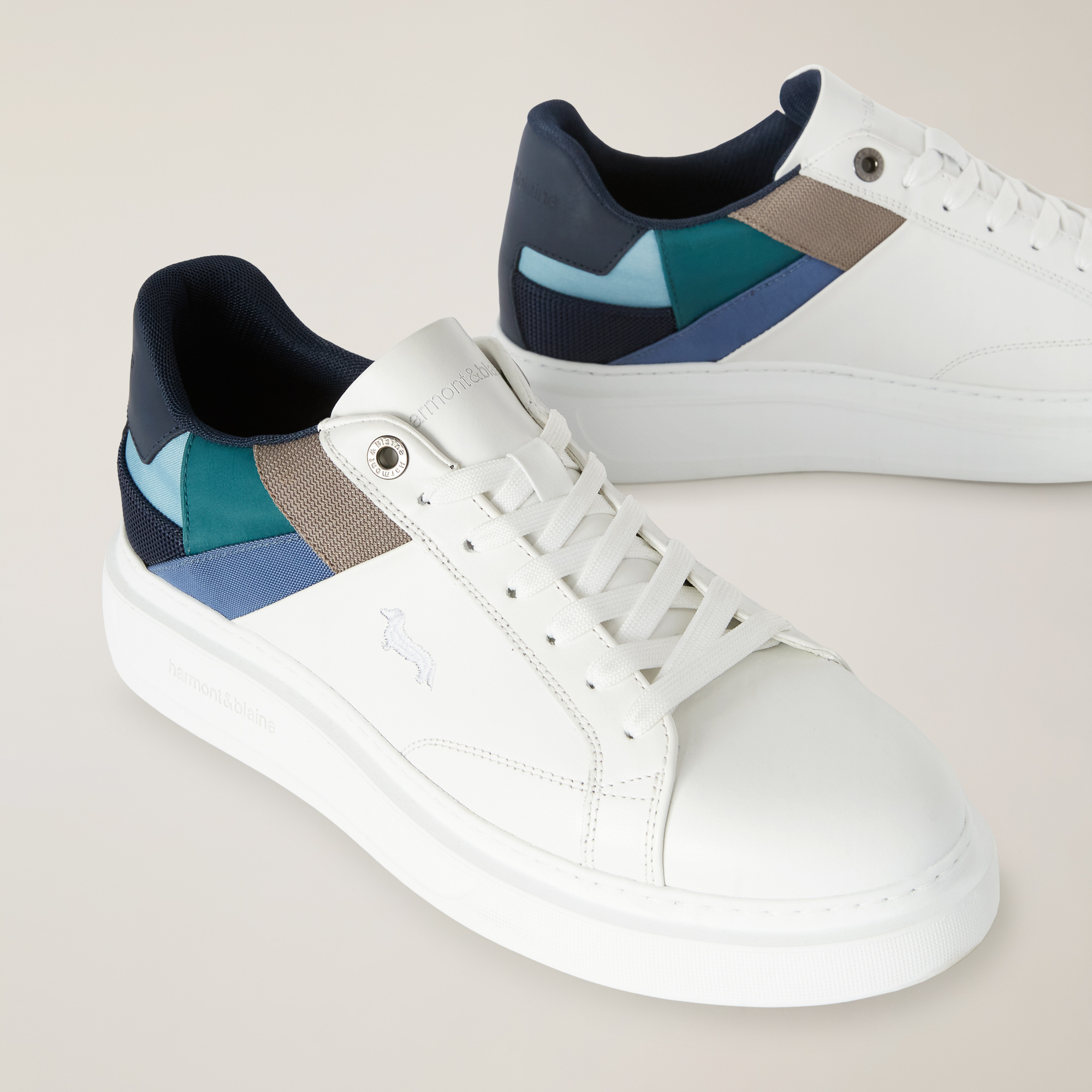 Caleidos Patchwork Sneaker, Bianco - Multicolor, large image number 3