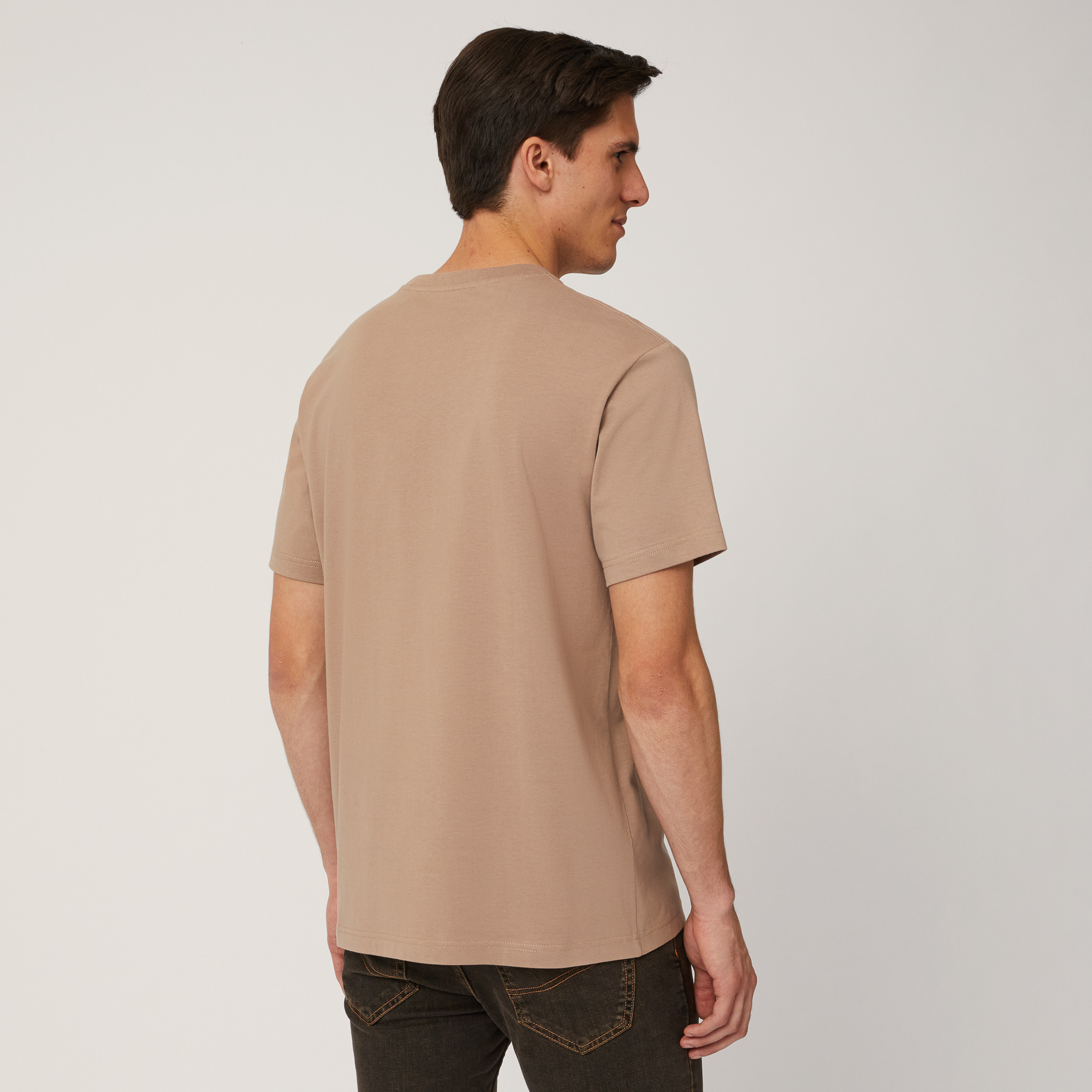 Camiseta de corte amplio con logotipo, Beige, large image number 1