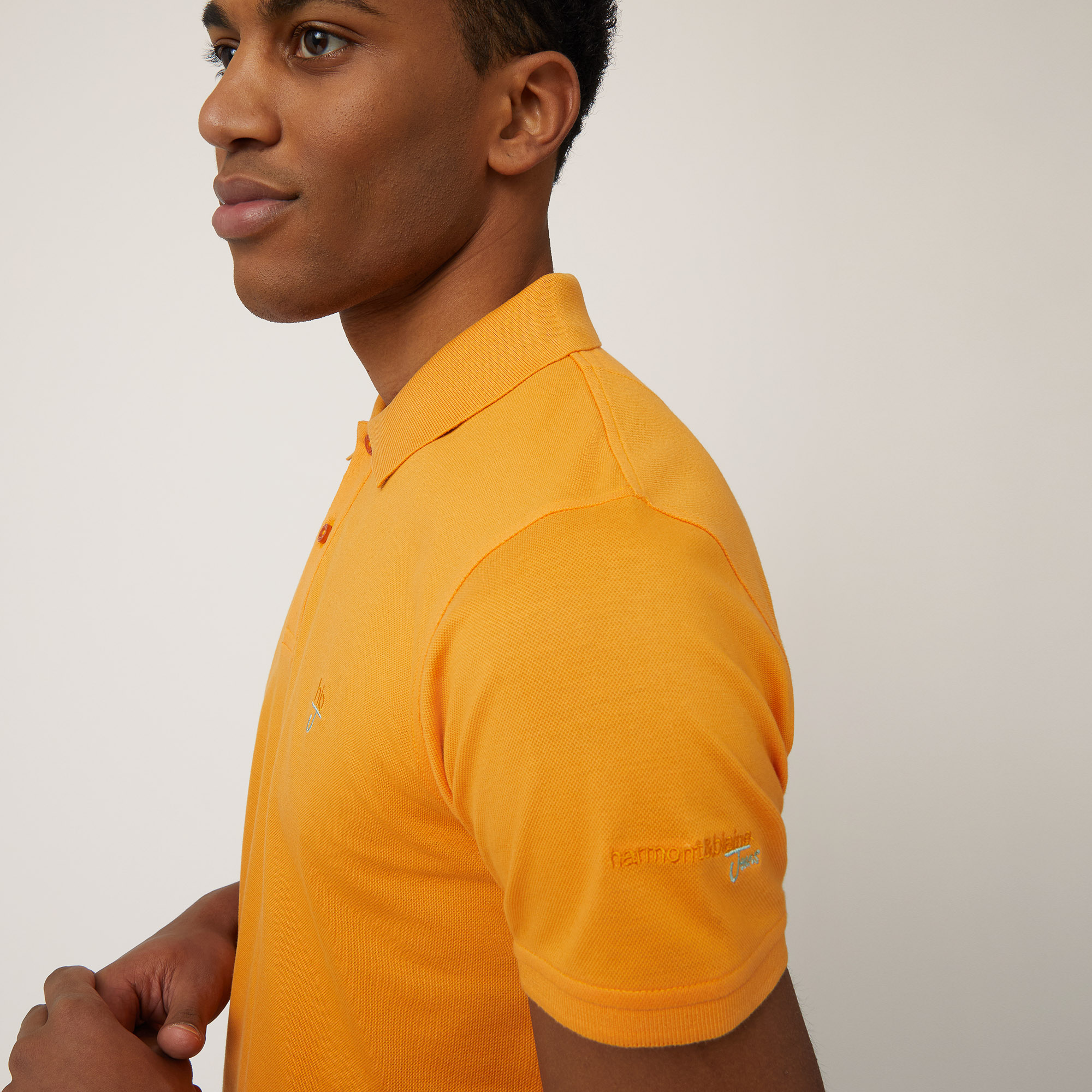 Narrow-Fit Cotton Polo, Orange, large image number 2