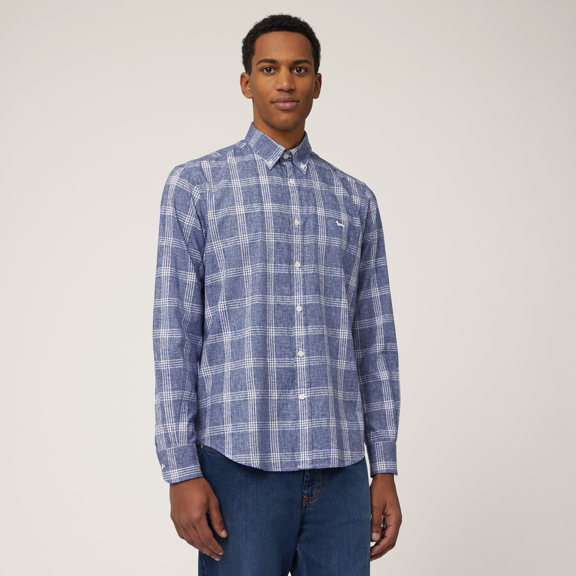 Regular Fit Tartan Shirt, Marine Blue, large image number 0