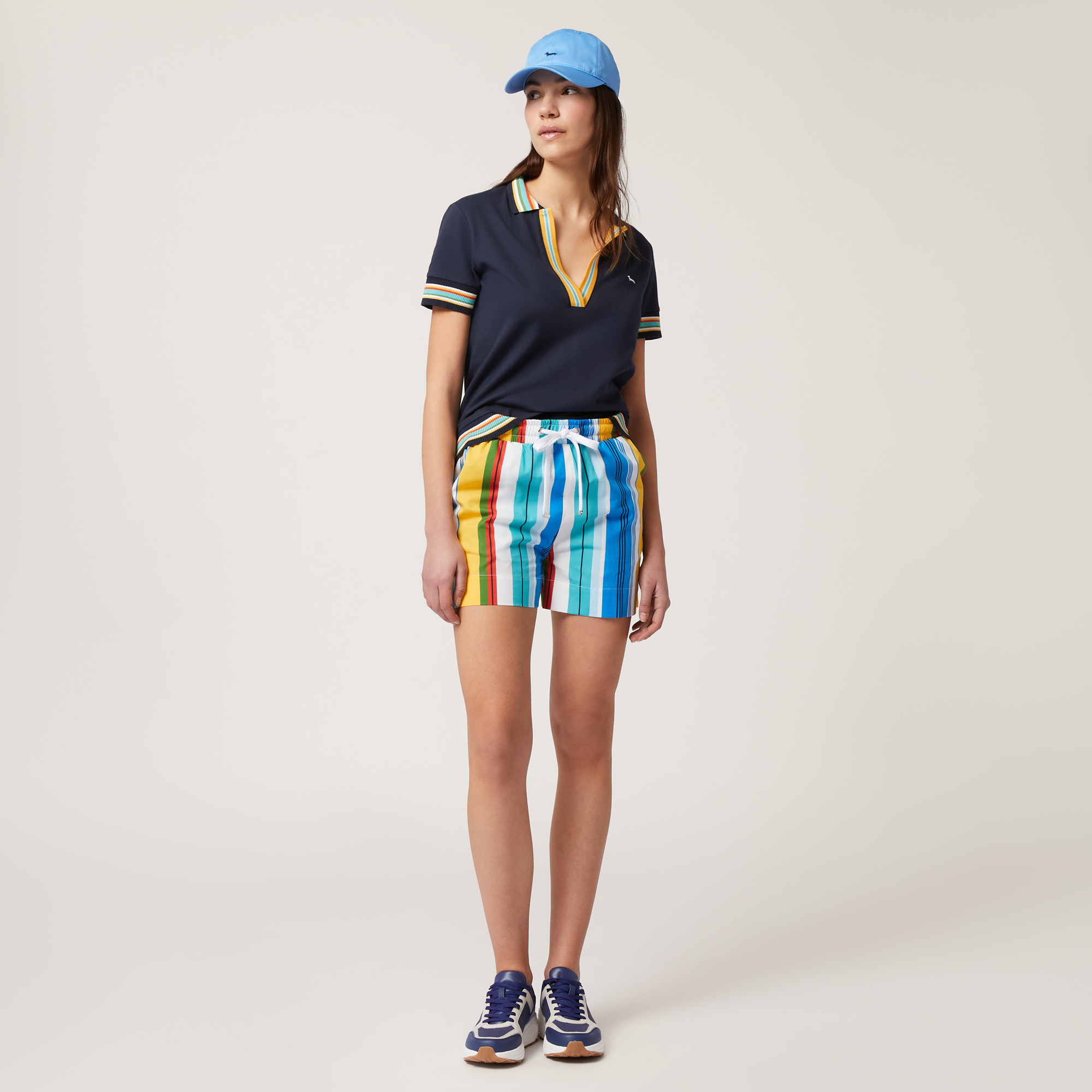 Polo with Striped Rib, Navy Blue, large image number 3