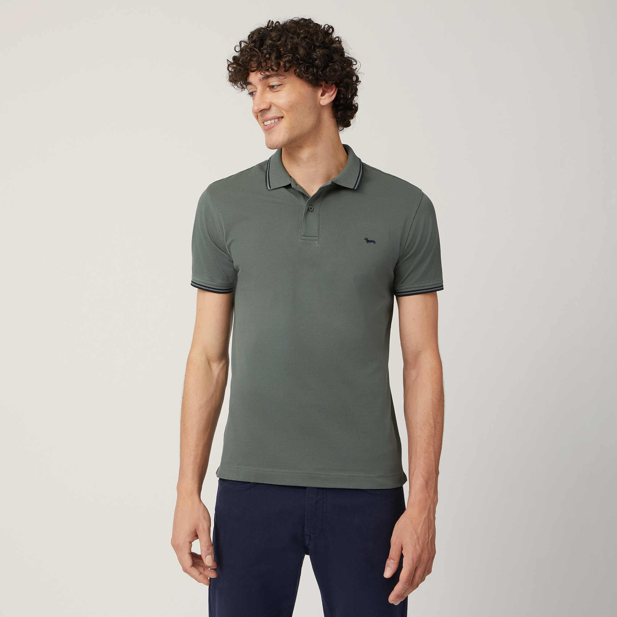 Vietri Polo Shirt with Striped Details, Green, large image number 0