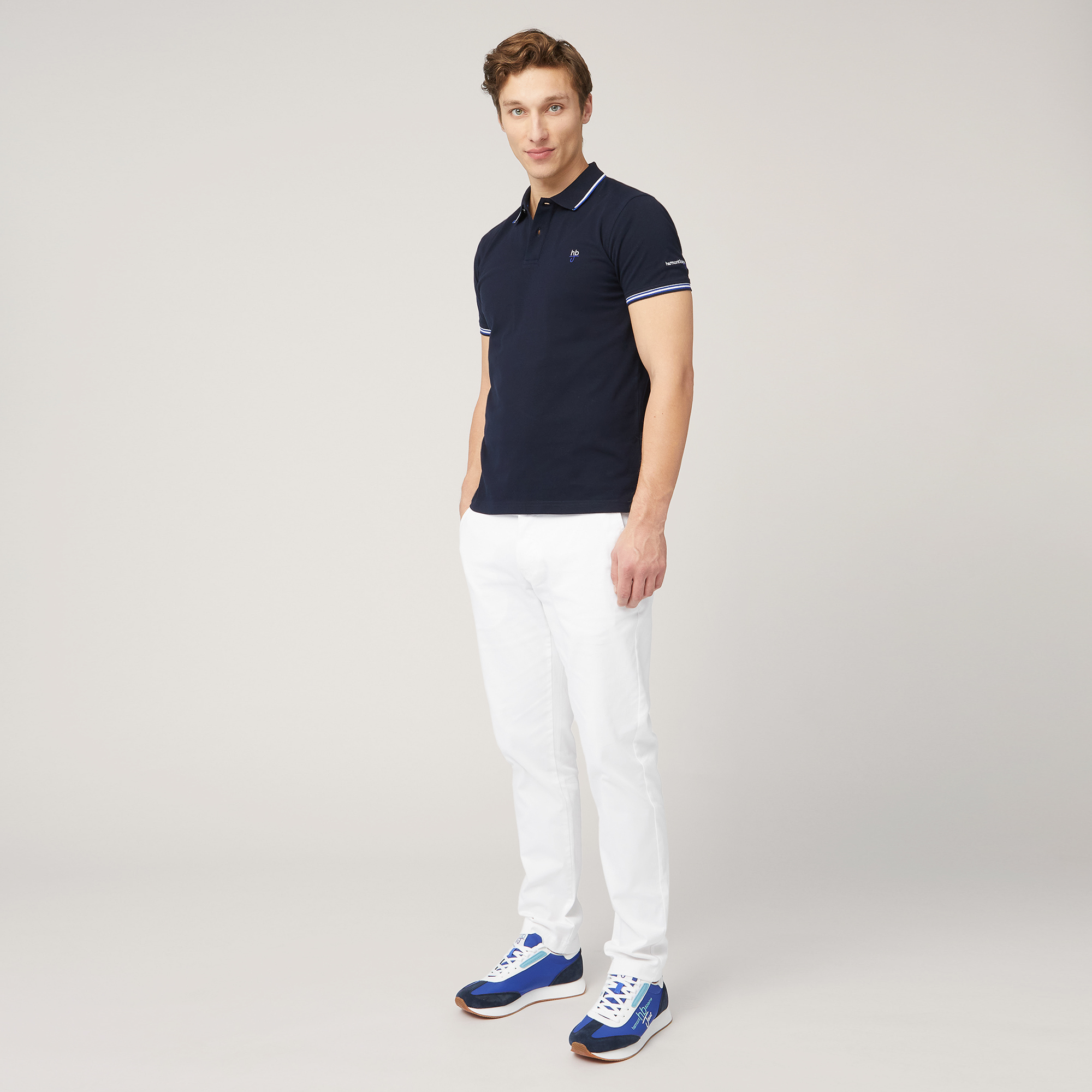 Polo with Contrasting Stripes, Dark Blue, large image number 3