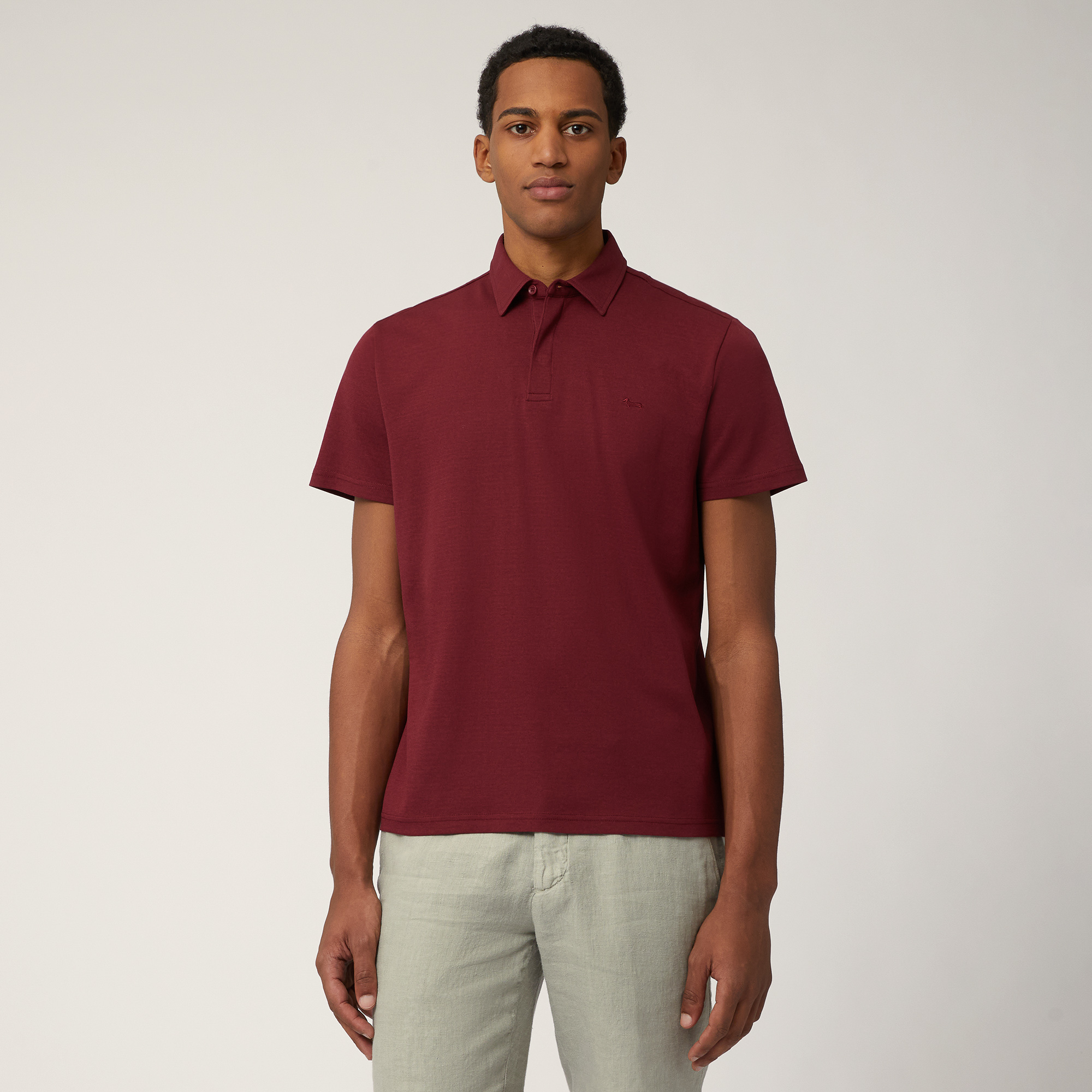 Solid Color Cotton Polo, Burgundy, large image number 0