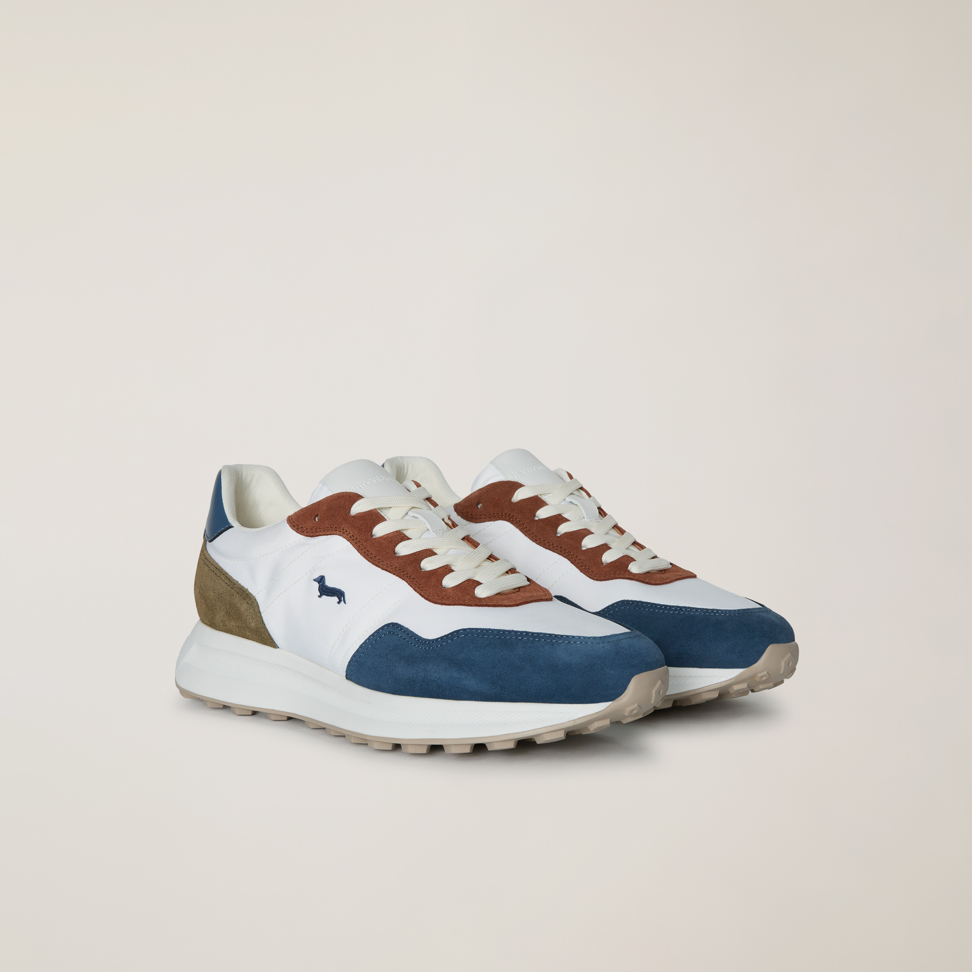 Sneaker with two-tone sole, Navy/Cream, large image number 1