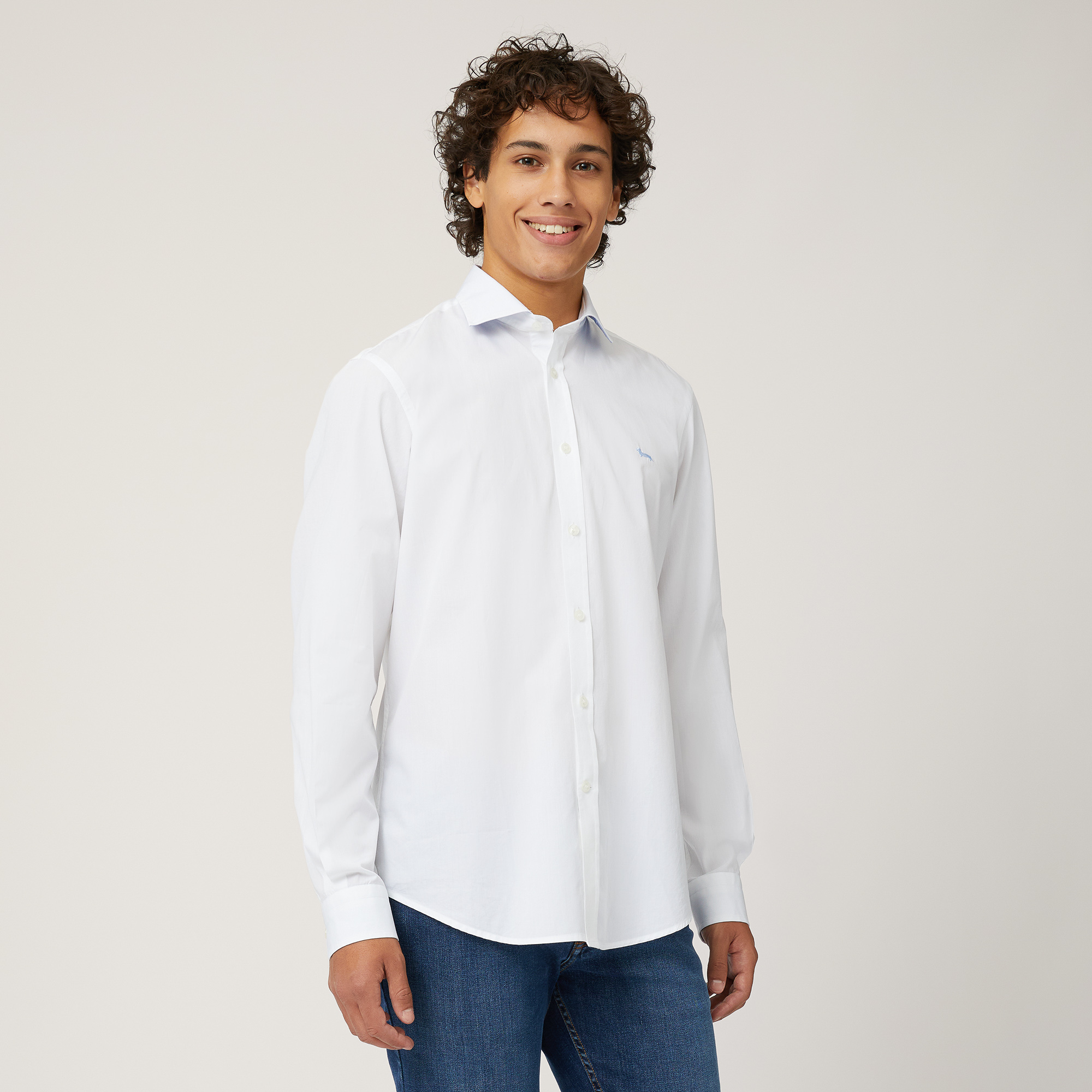 Camisa Con Interiores En Contraste, Blanco, large image number 0