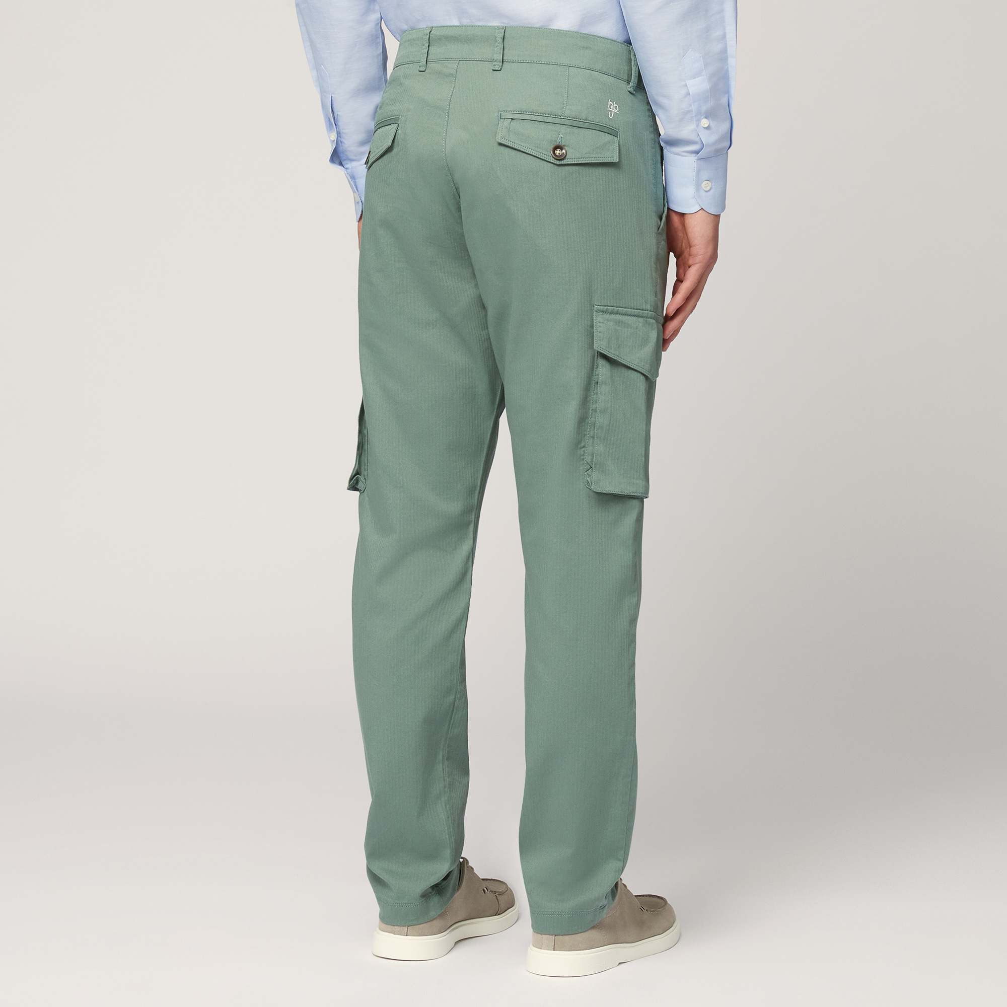 Pantaloni Chino Tasche Cargo, Verde Lichene, large image number 1