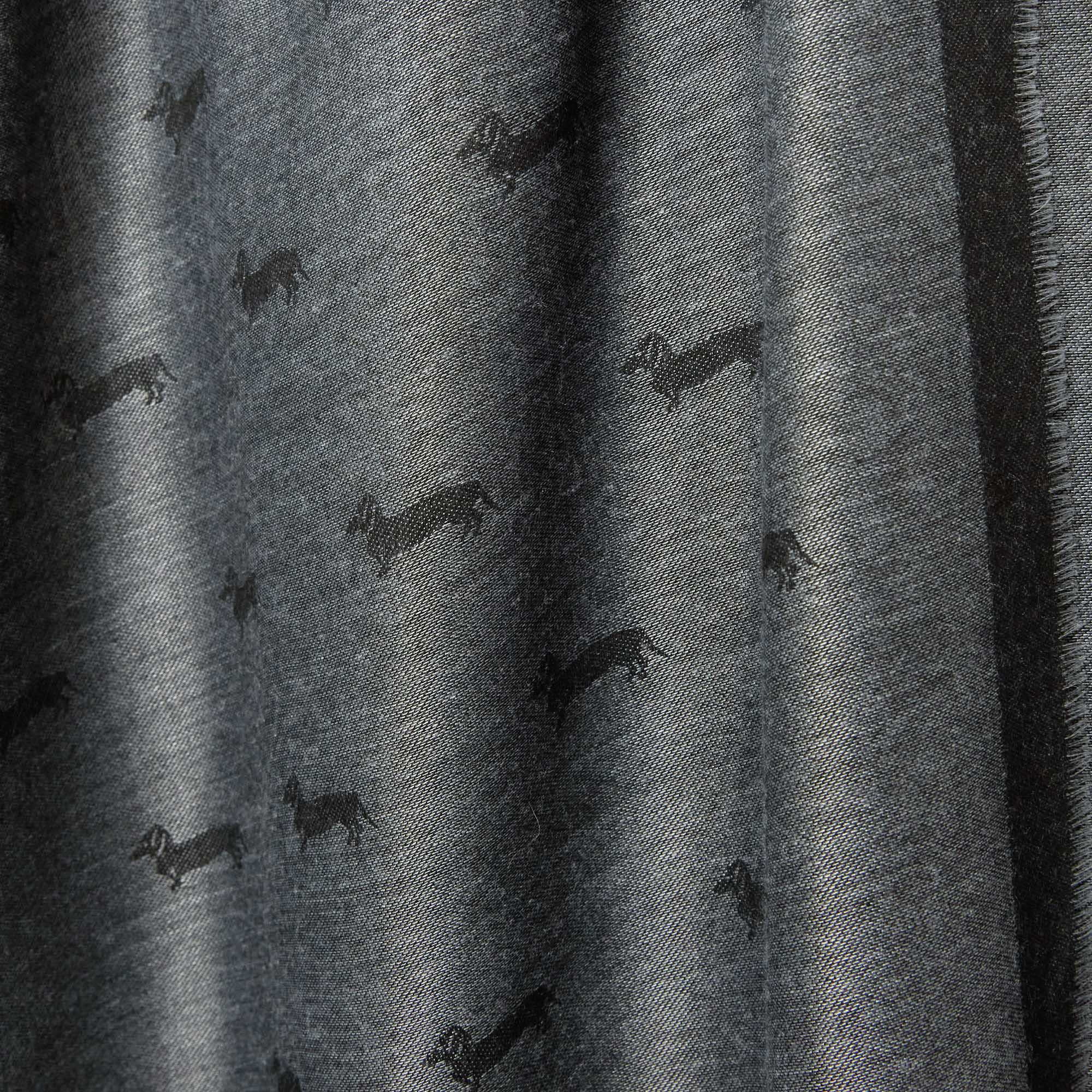 Pashmina with All-Over Dachshund, Black , large image number 1