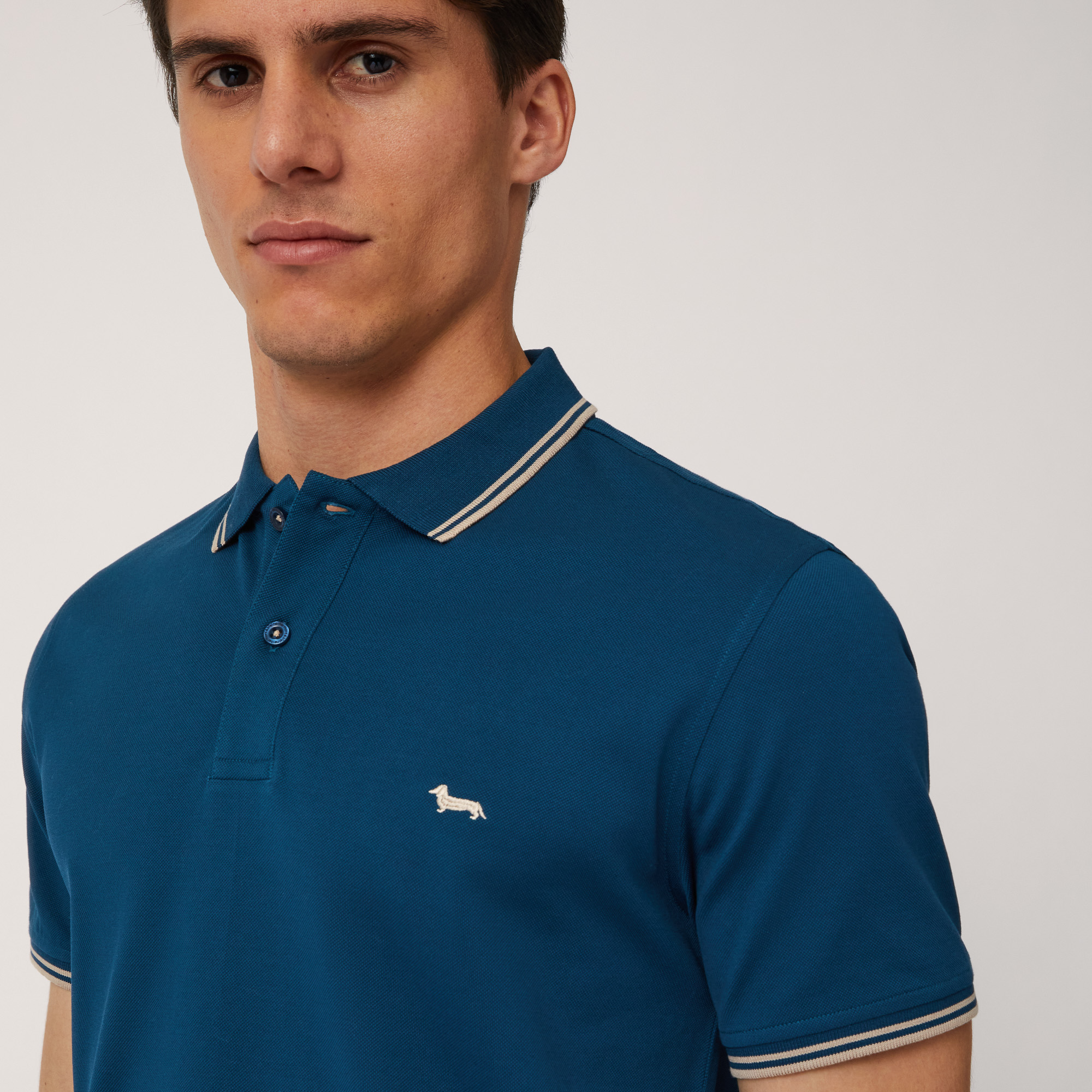 Vietri Polo Shirt with Striped Details, Blue , large image number 2