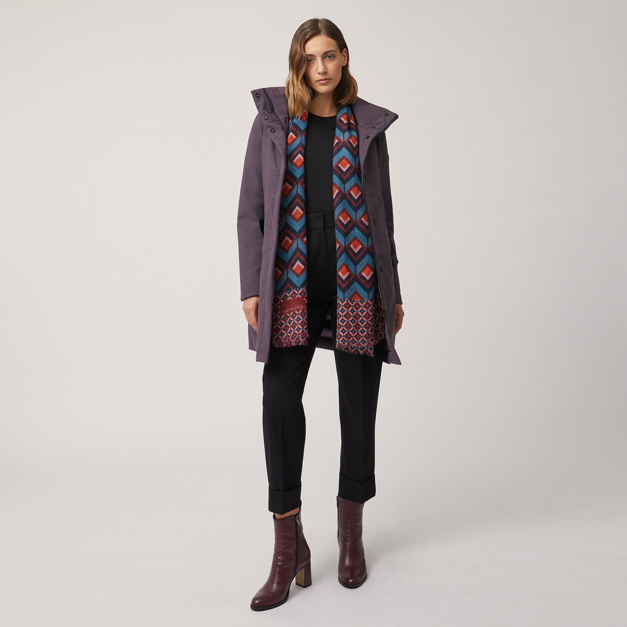 Belted Jacket, Plum, large image number 3