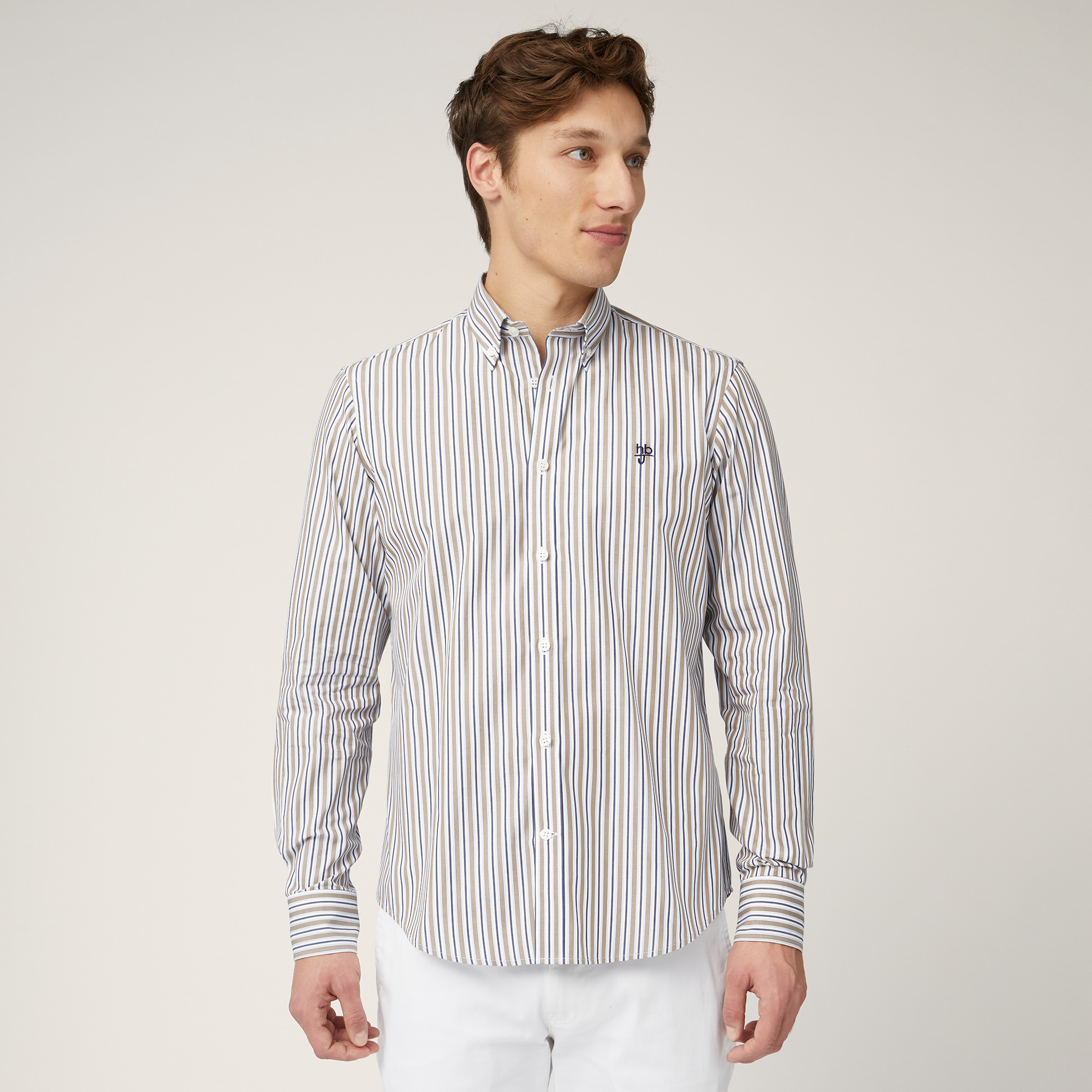 Camicia Multirighe In Cotone