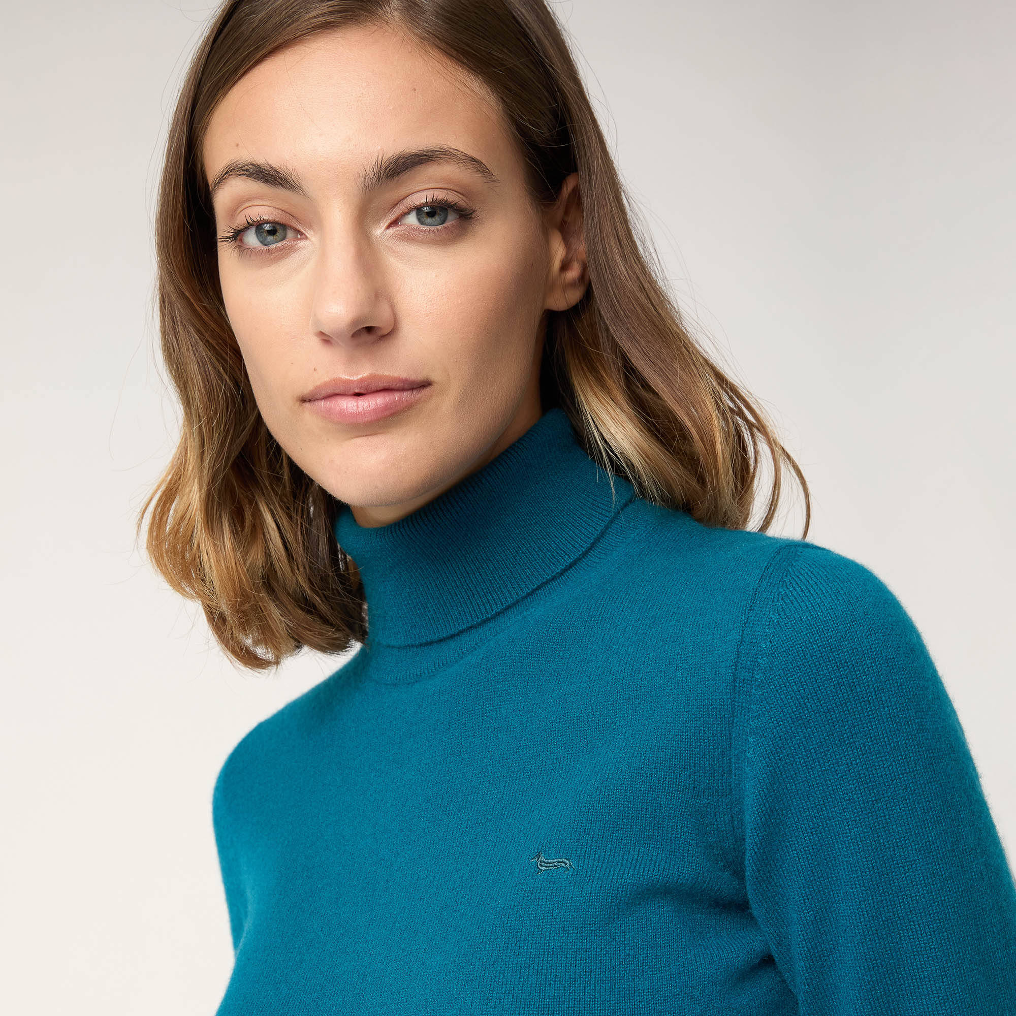 Cashmere Turtleneck Sweater, Blu, large image number 2