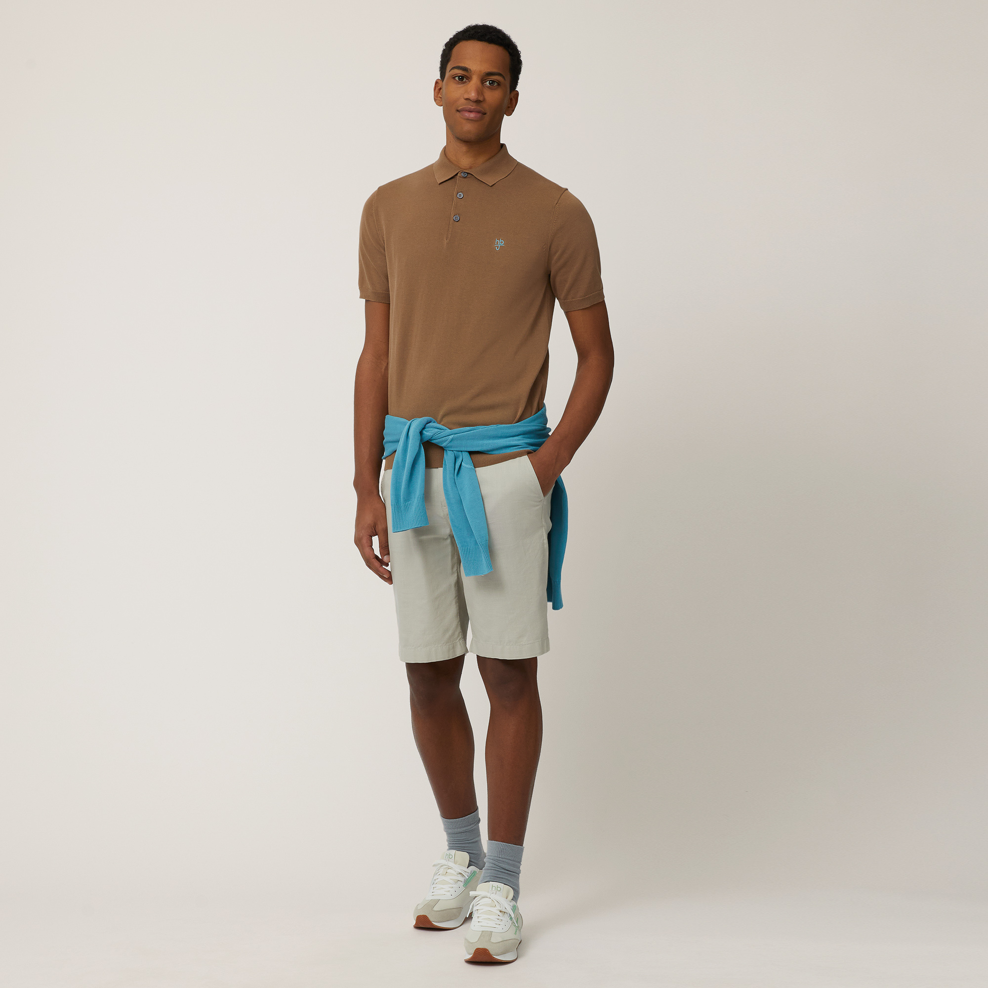 Knit Polo, Light Brown, large image number 3