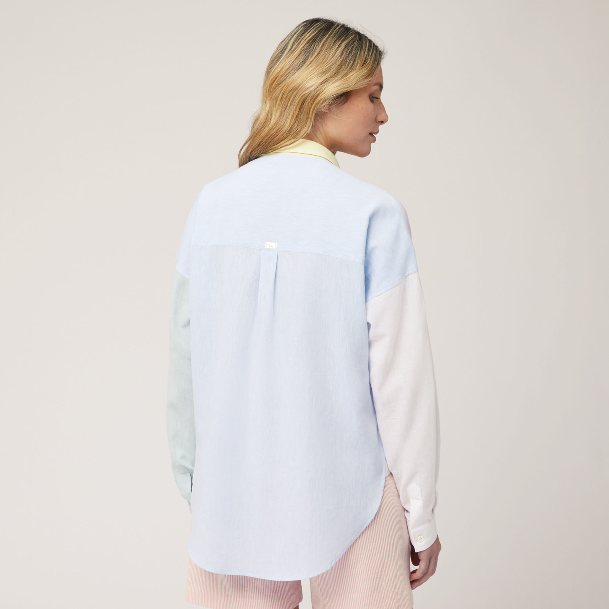 Cotton and Linen Sorbet Shirt, Light Blue, large image number 1