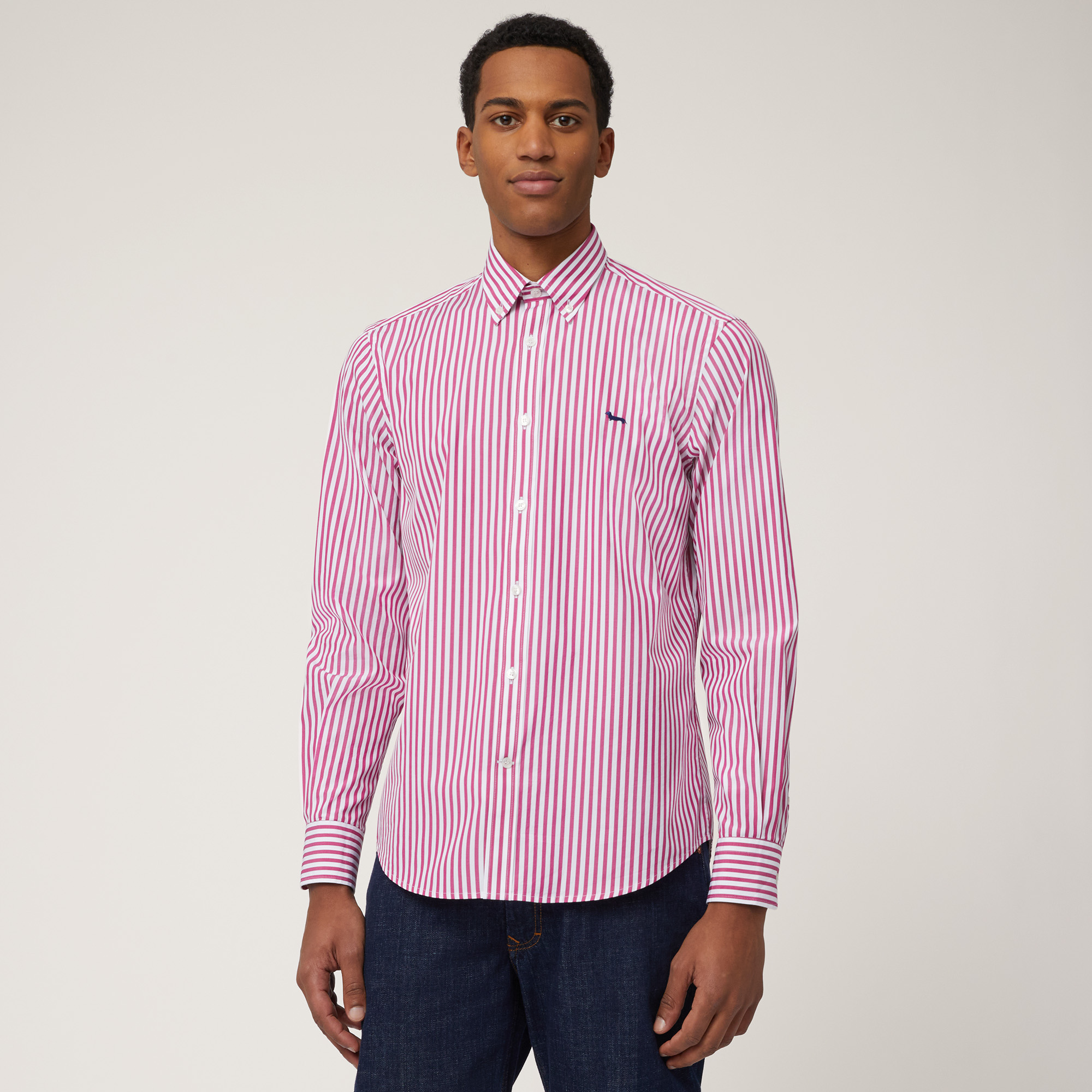 Camicia A Righe Sorbetto, Rosa Melange, large image number 0