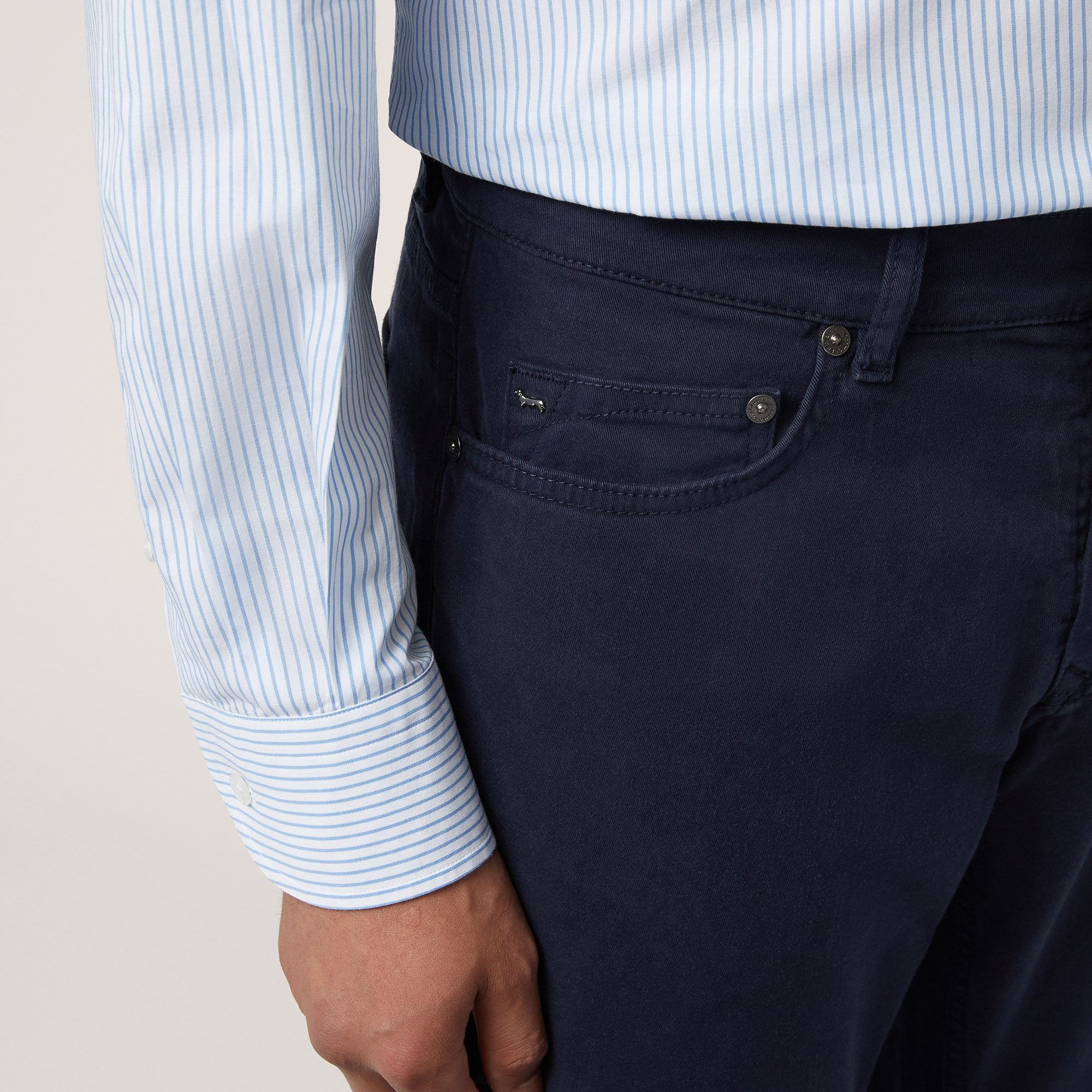 Narrow Five-Pocket Pants, Blu, large image number 2