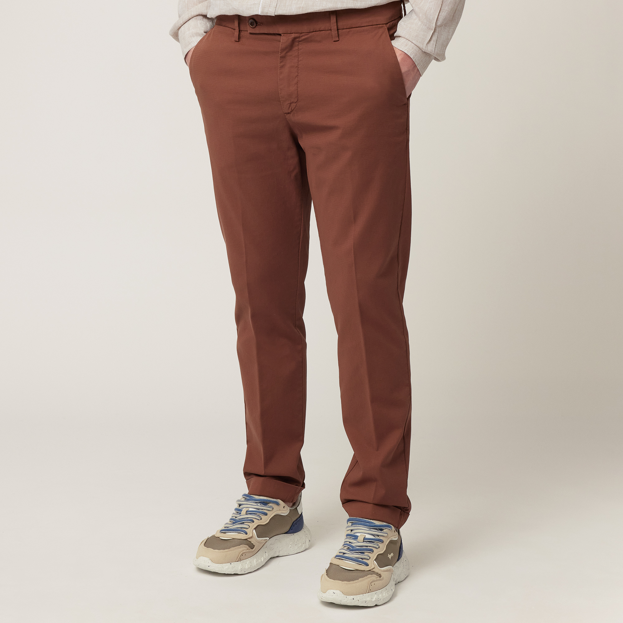 Pantaloni Chino De-stressed Fit, Terra Di Siena, large