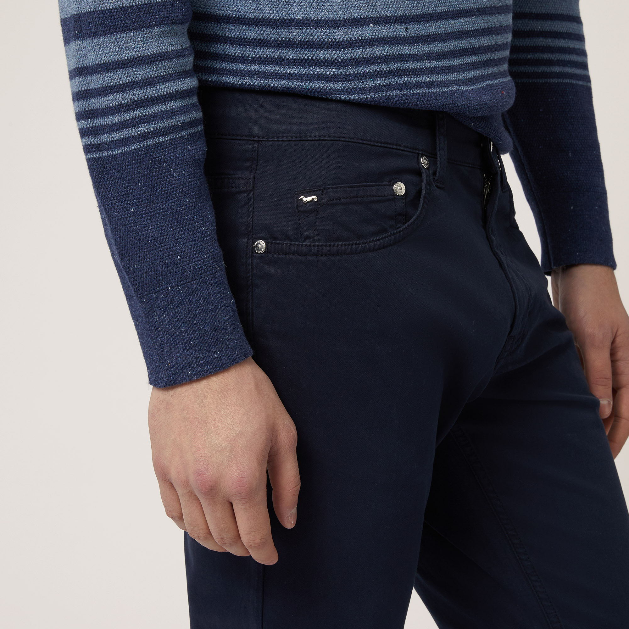 Narrow Five-Pocket Pants, Navy Blue, large image number 2