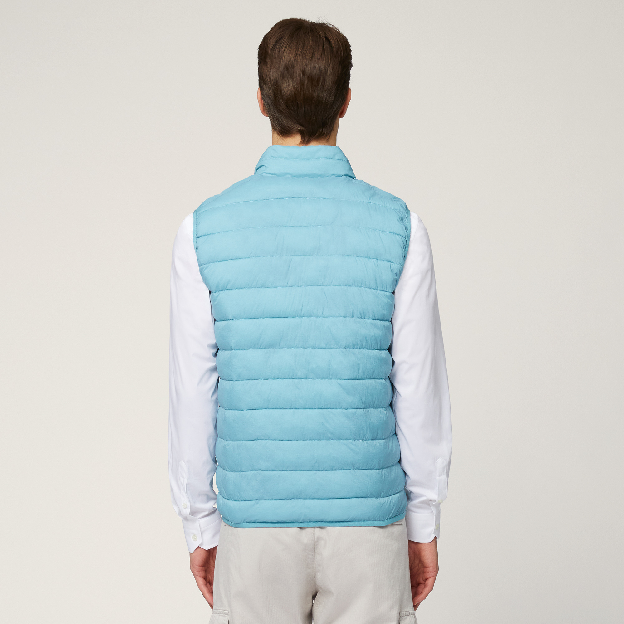 Gilet In Nylon Trapuntato, Verde Pavone, large image number 1