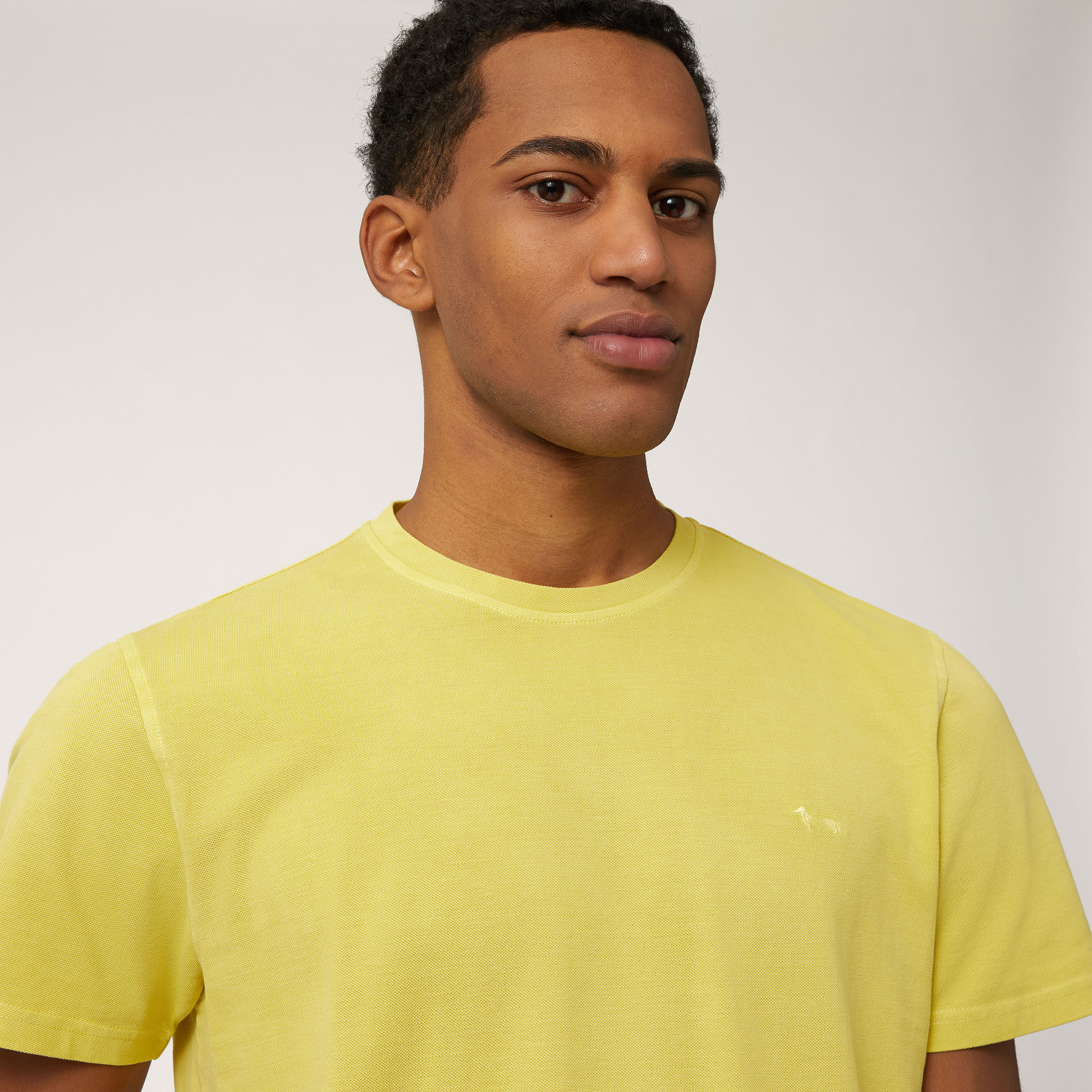 Cotton Crew-Neck T-Shirt, Lime Green, large image number 2