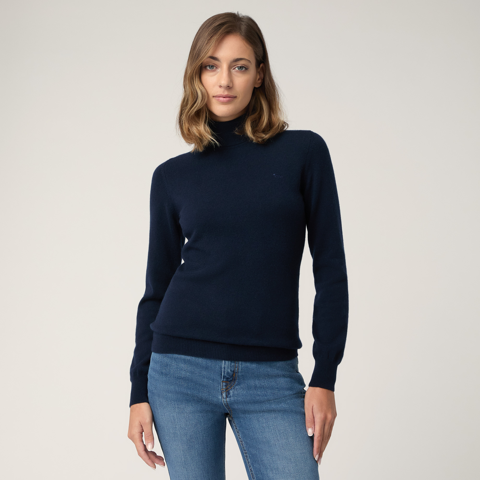 Cashmere Turtleneck Sweater, Blue, large image number 0