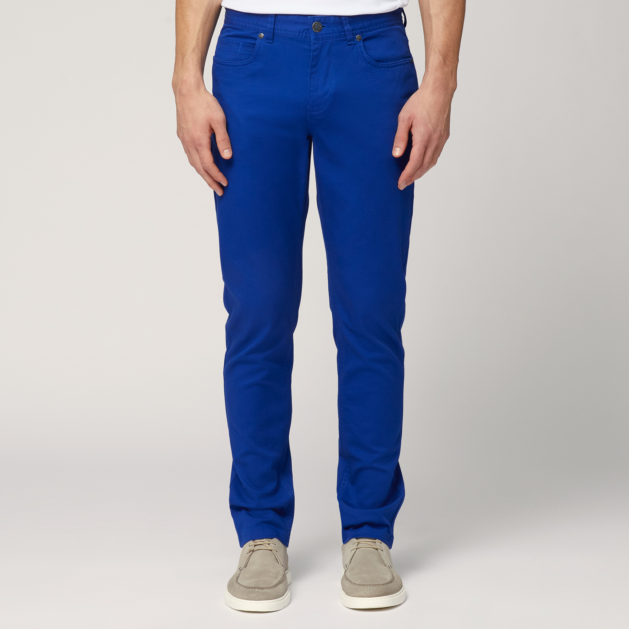 Five-Pocket Twill Pants, Electric Blue, large image number 0