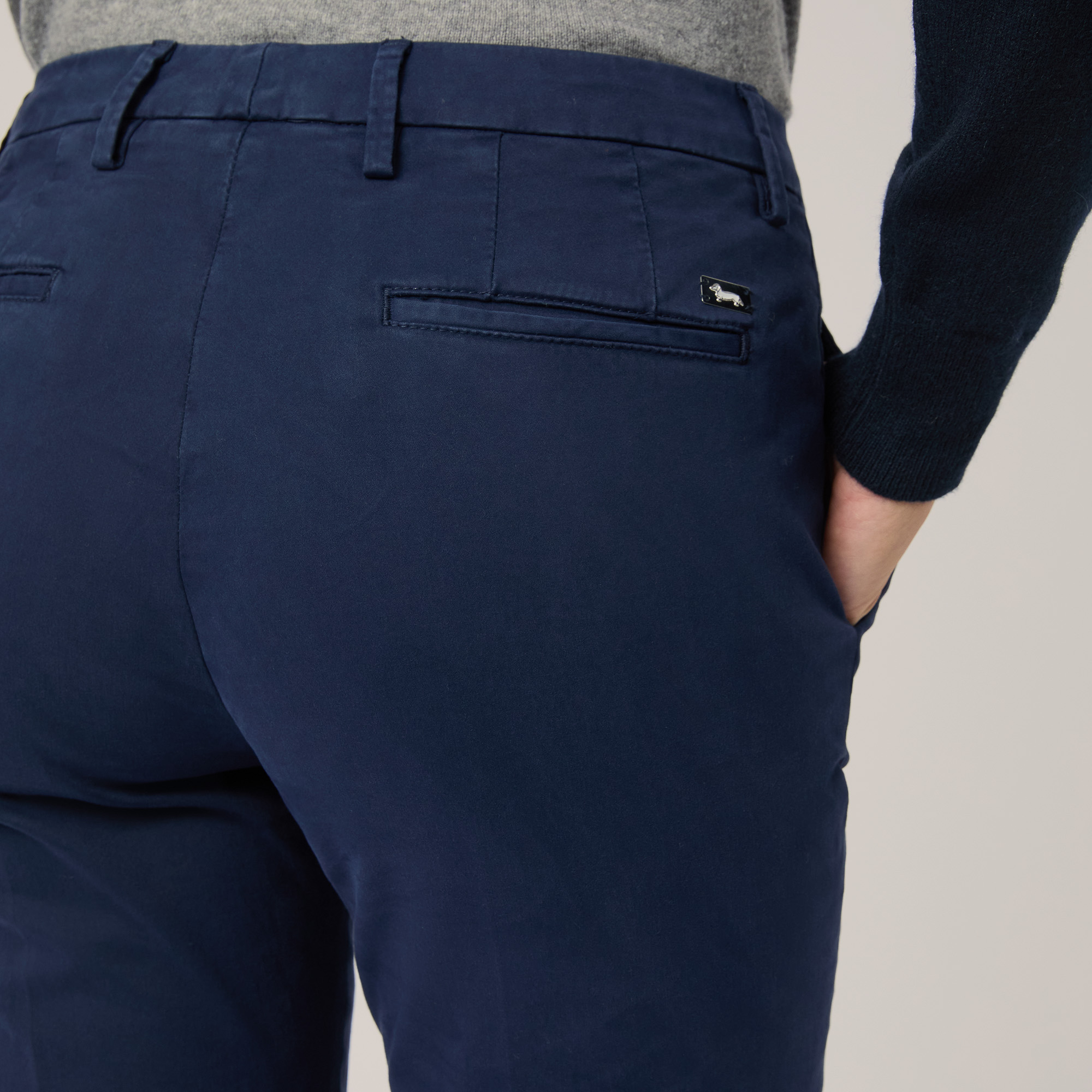 Pantaloni Chino Con Logo, Blu, large image number 2