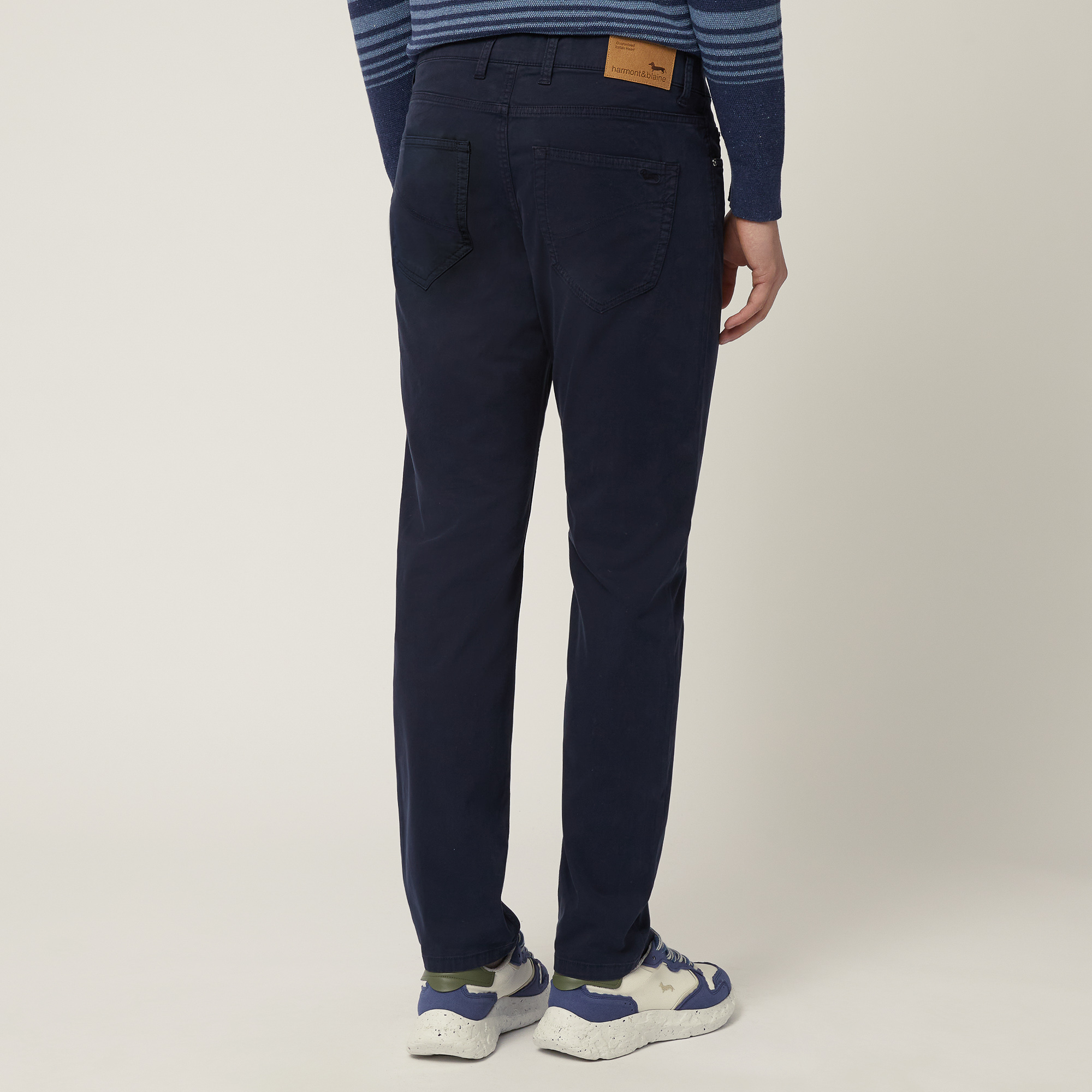 Narrow Five-Pocket Pants, Navy Blue, large image number 1