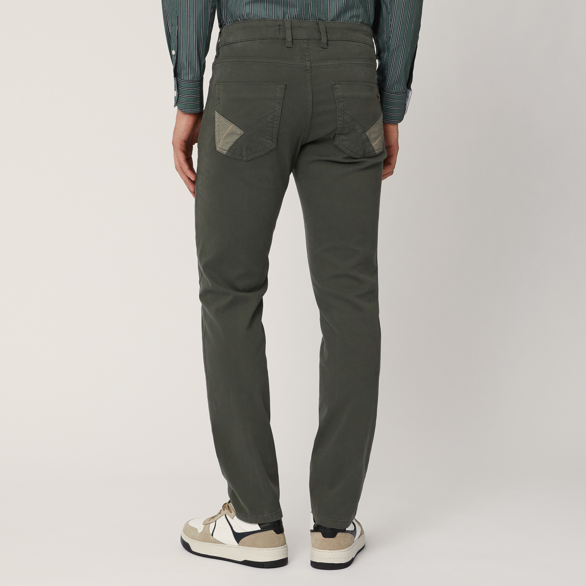 Narrow Pants with Inserts, Verde, large image number 1