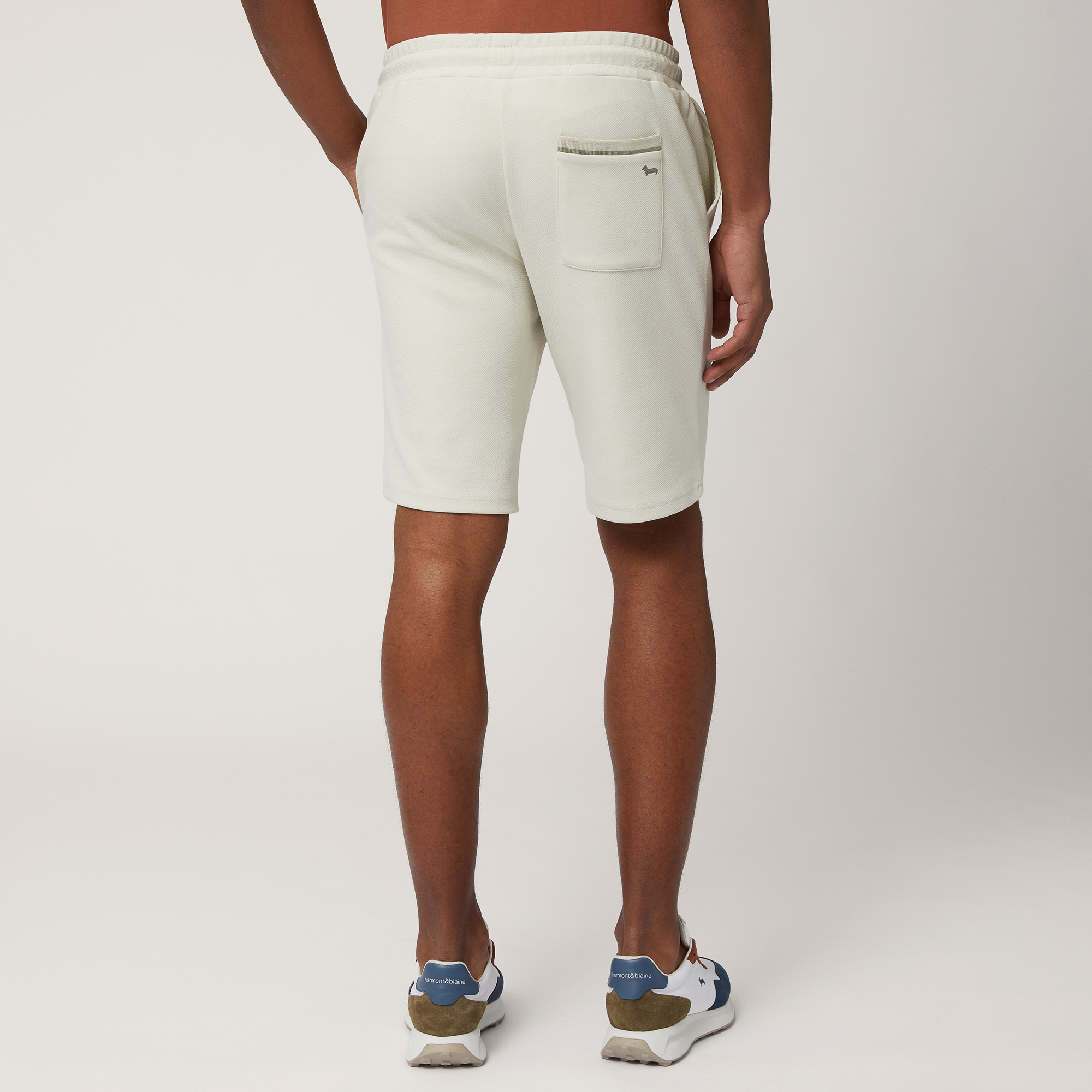 Bermuda Shorts with Drawstring and Back Pocket