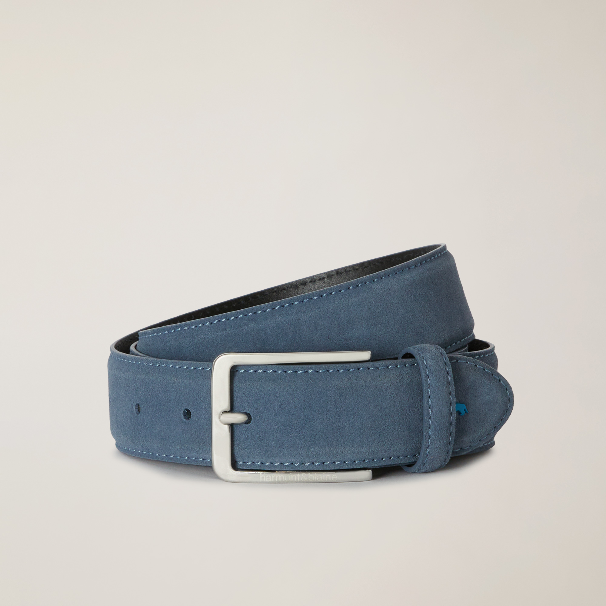 Suede Belt, Blue, large