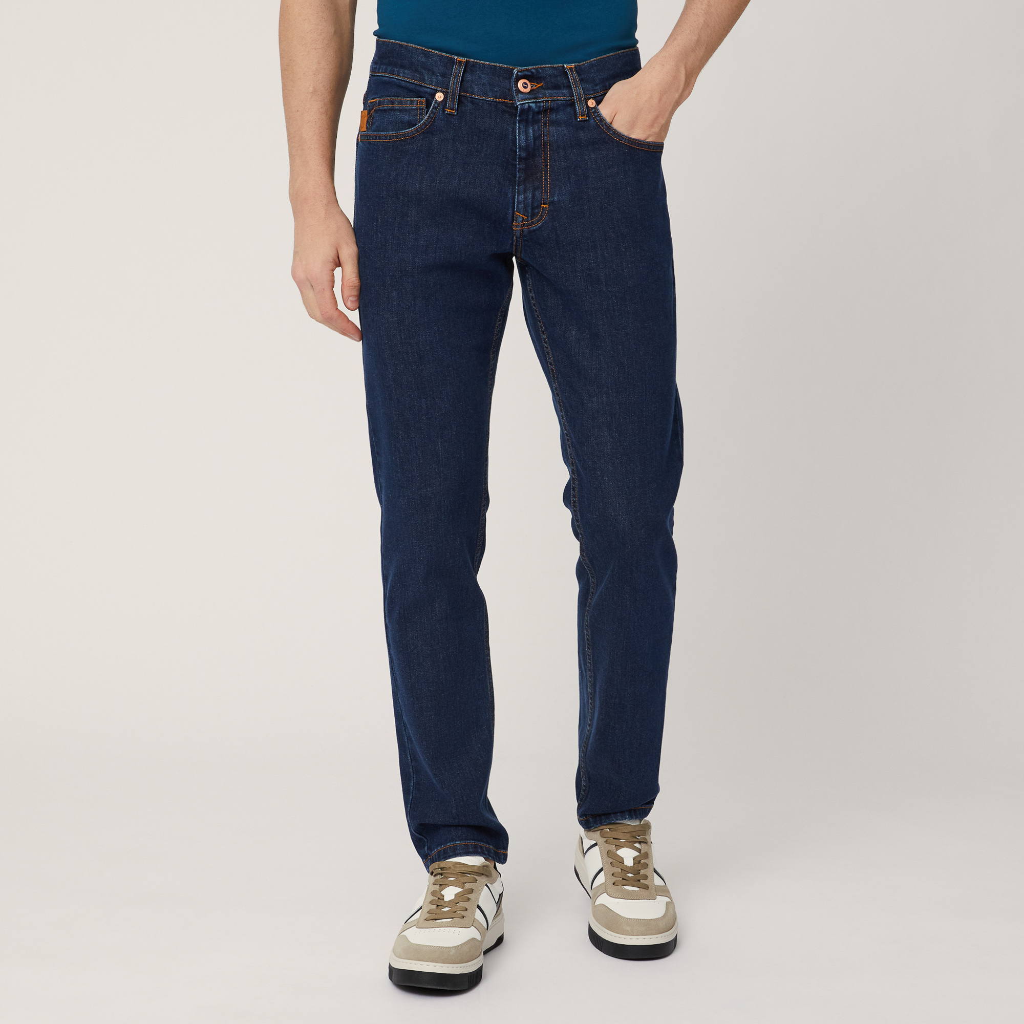 Jeans with Print at the Back, Denim, large image number 0