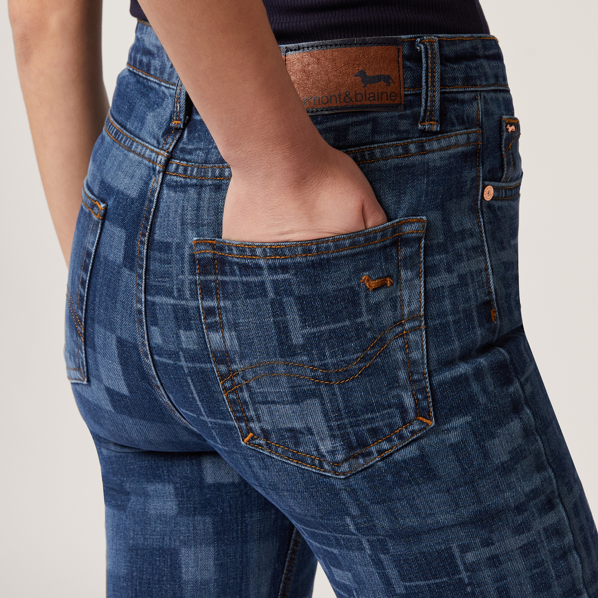 Laser-Cut Denim Jeans, Denim Blue, large image number 2