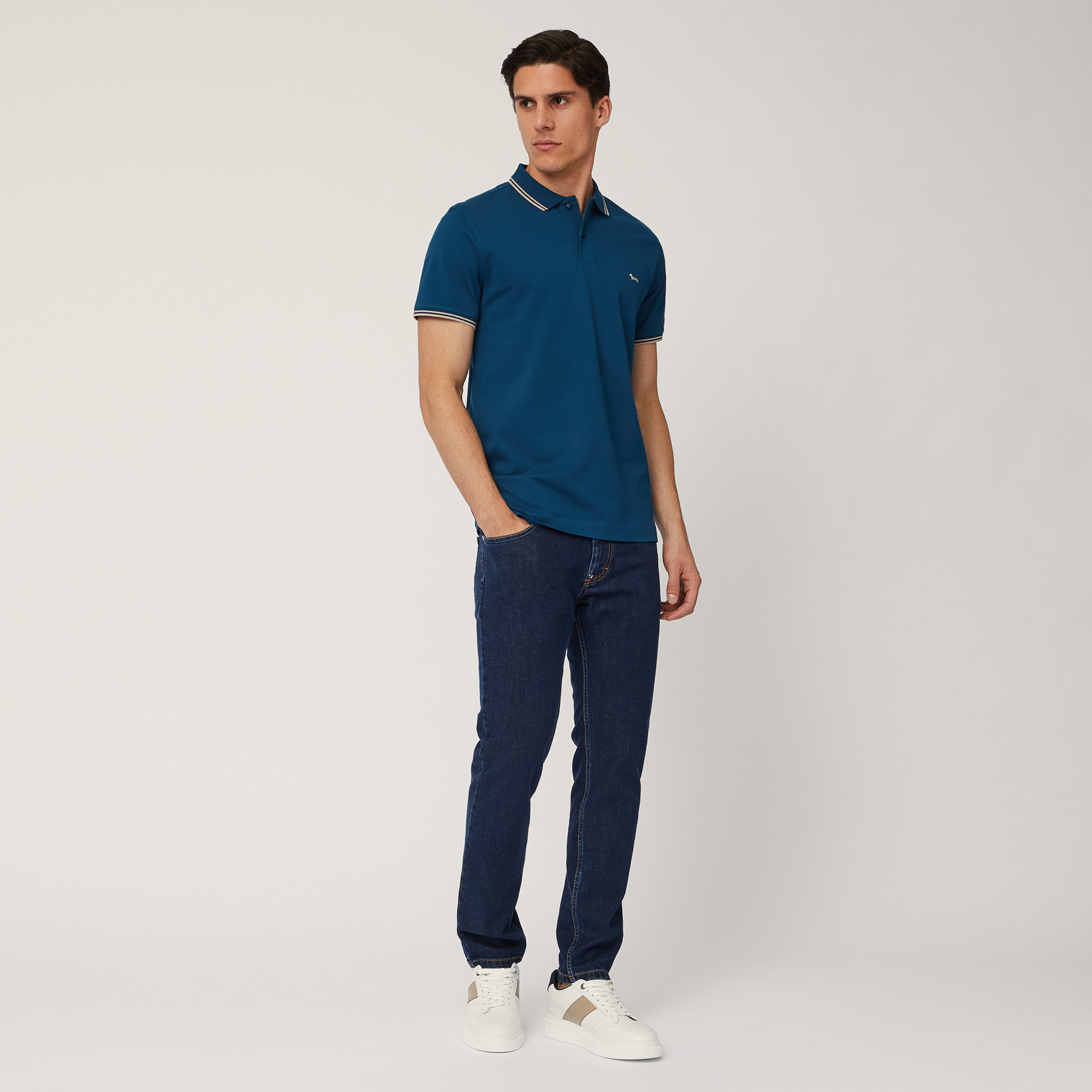 Vietri Polo Shirt with Striped Details, Blue , large image number 3