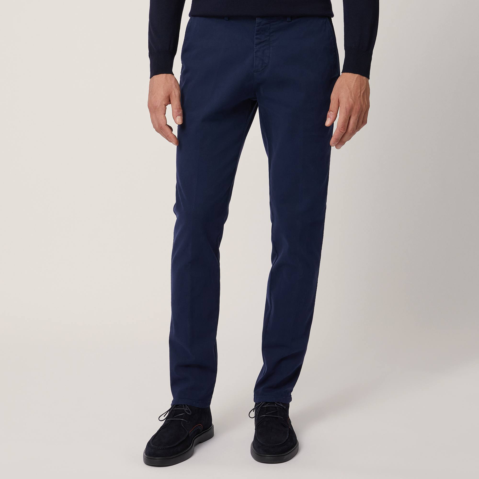 Pantalón chino de corte ajustado, Blu, large