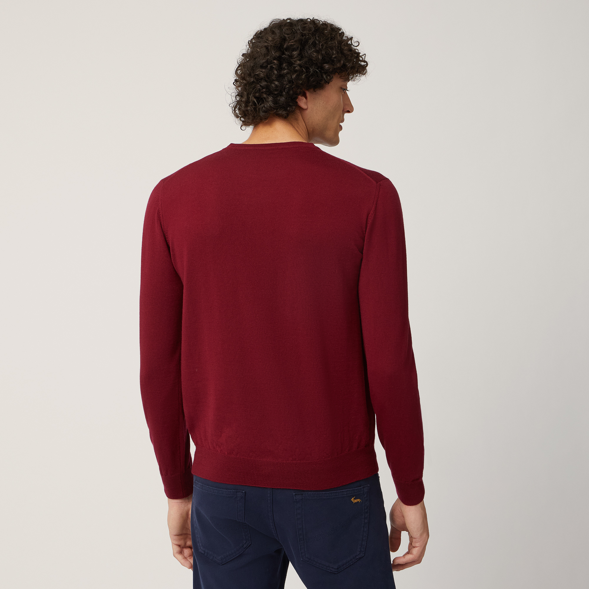 Pullover Leggero In Lana Merino, Rosso, large image number 1