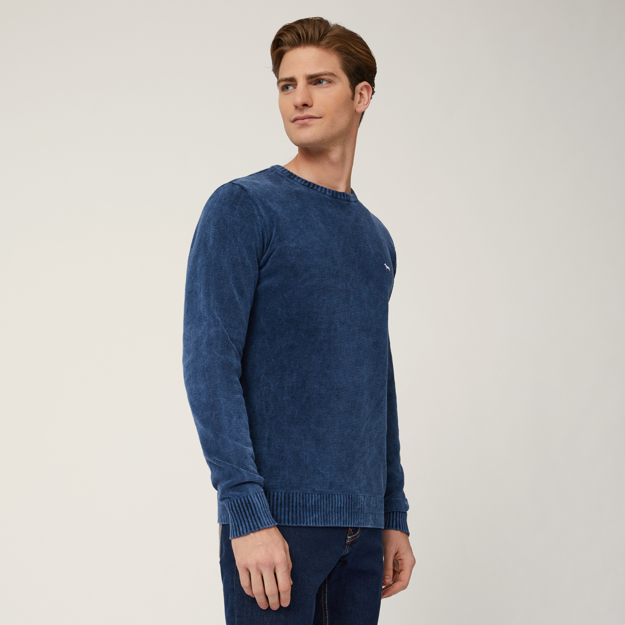 Chenille Crew-Neck Pullover, Blue , large image number 0