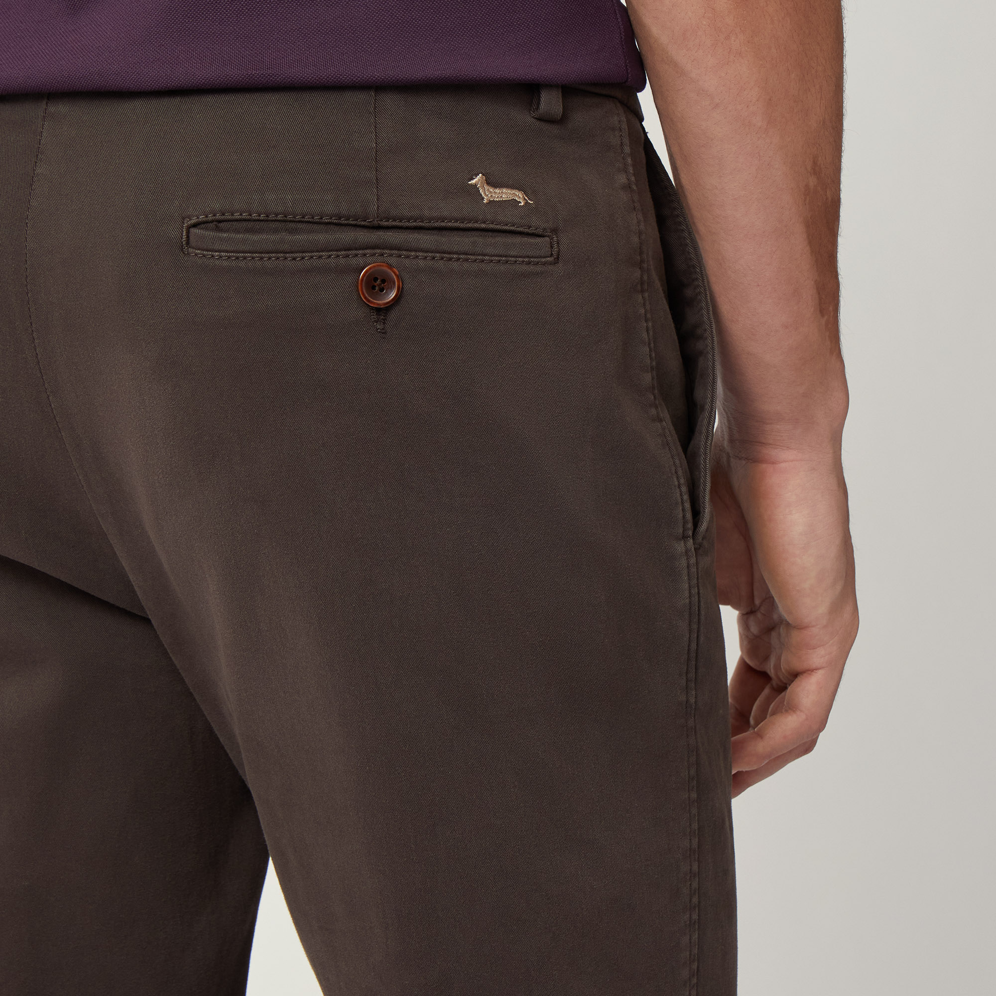 Narrow Fit Chino Pants, Marrone, large image number 2