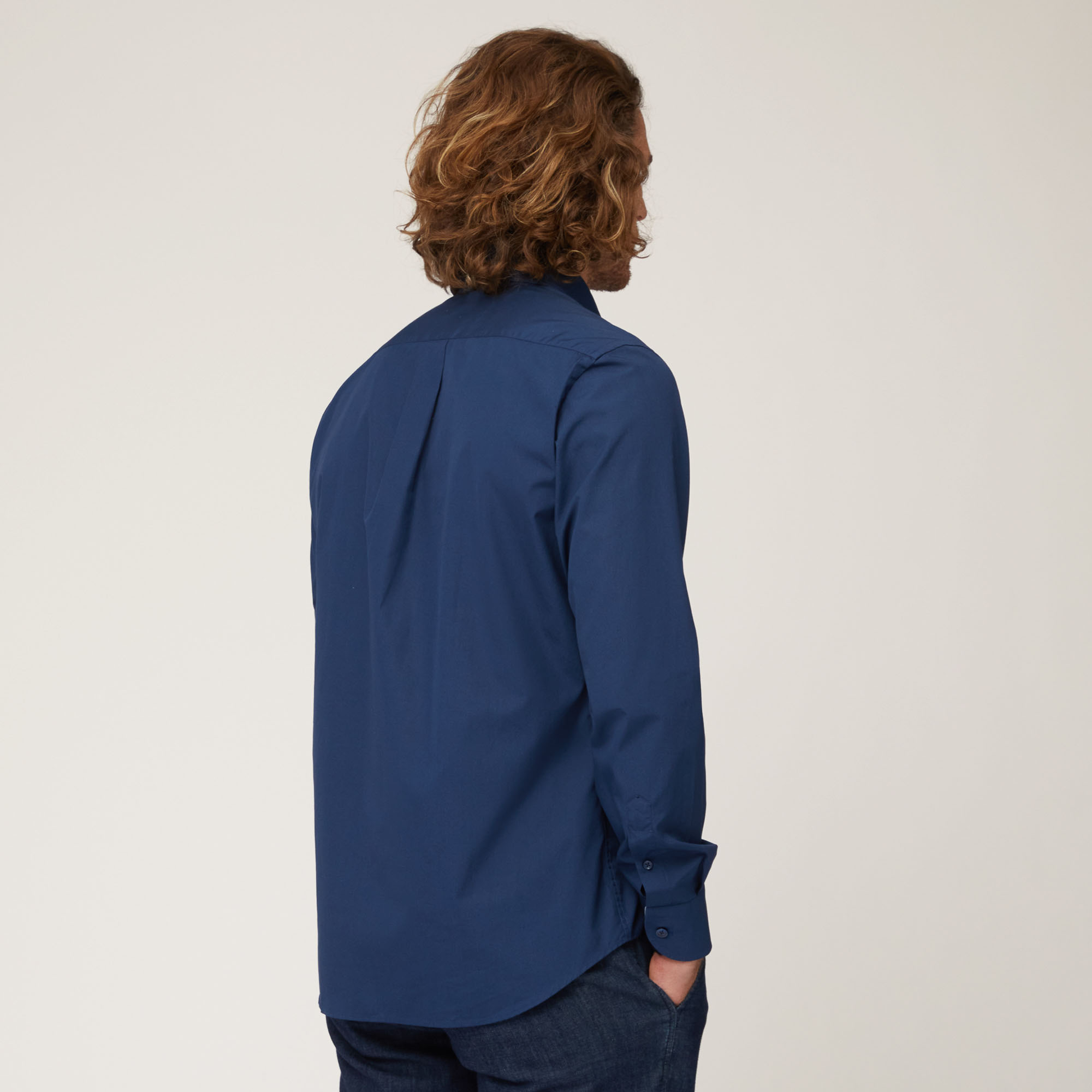Cotton Shirt with Breast Pocket, Light Blue, large image number 1