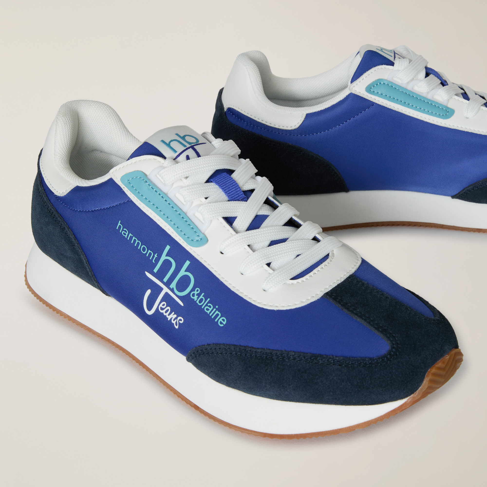 Sneakers Running Con Logo, Blu Scuro, large image number 3