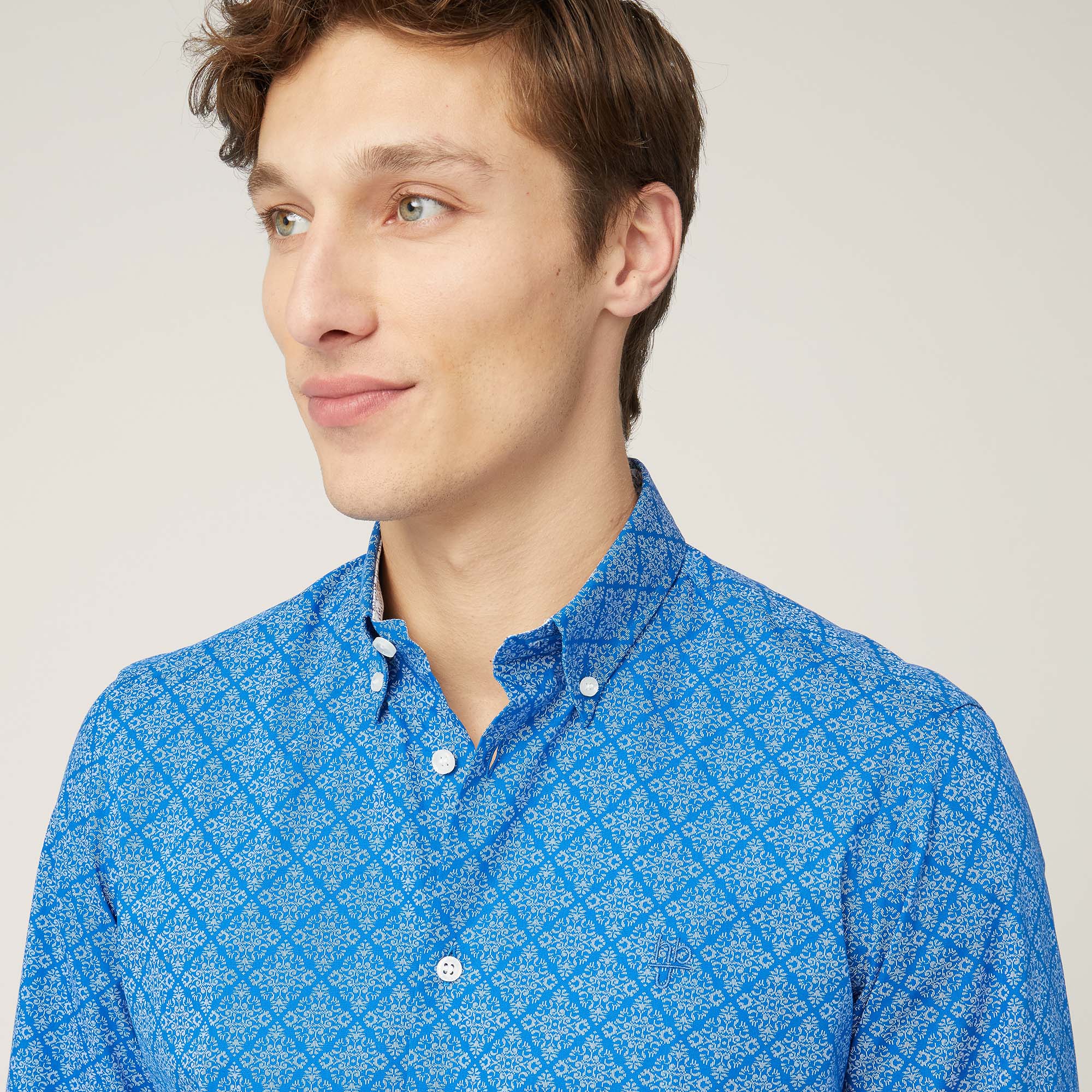 Floral Print Shirt, Electric Blue, large image number 2