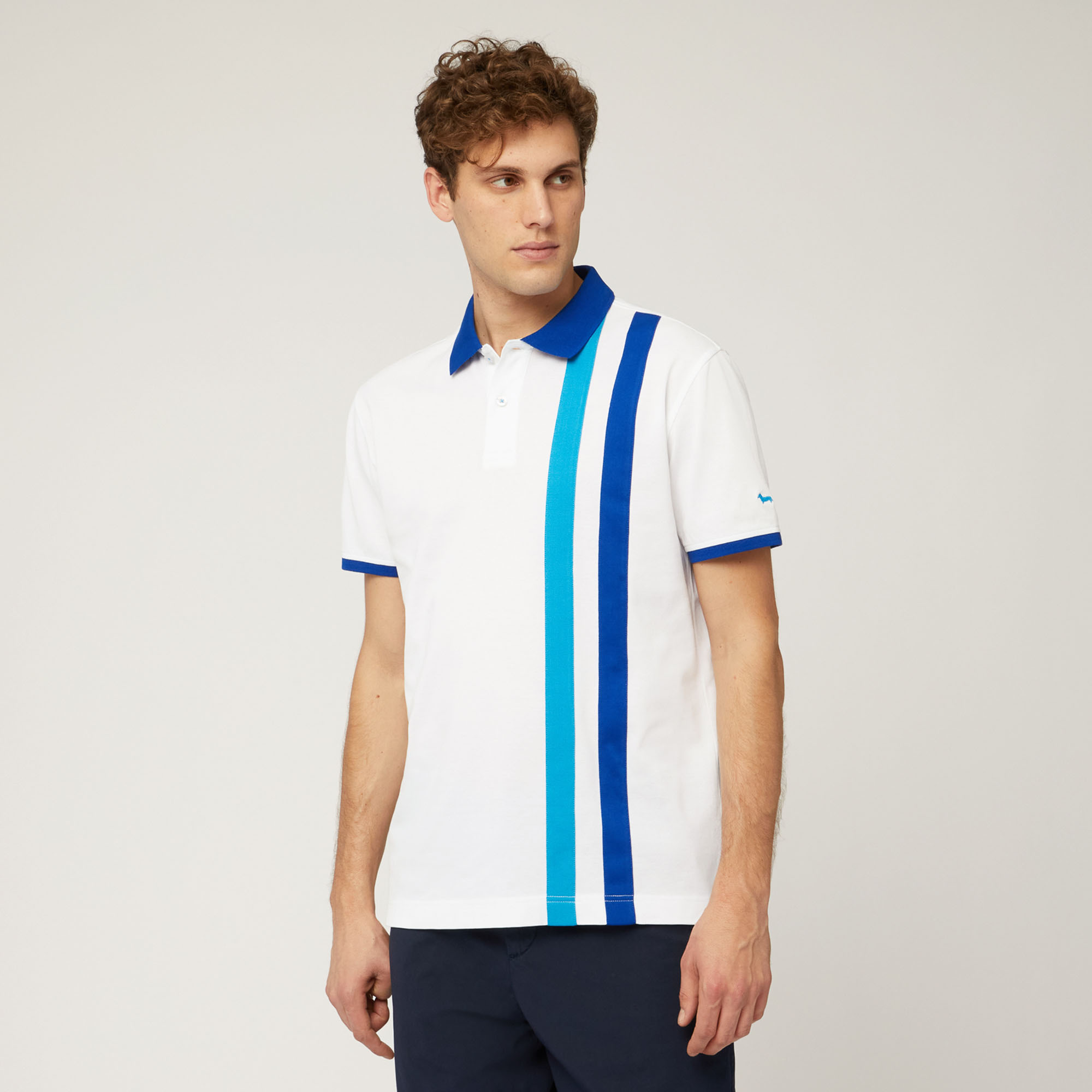 Polo with Contrasting Bands