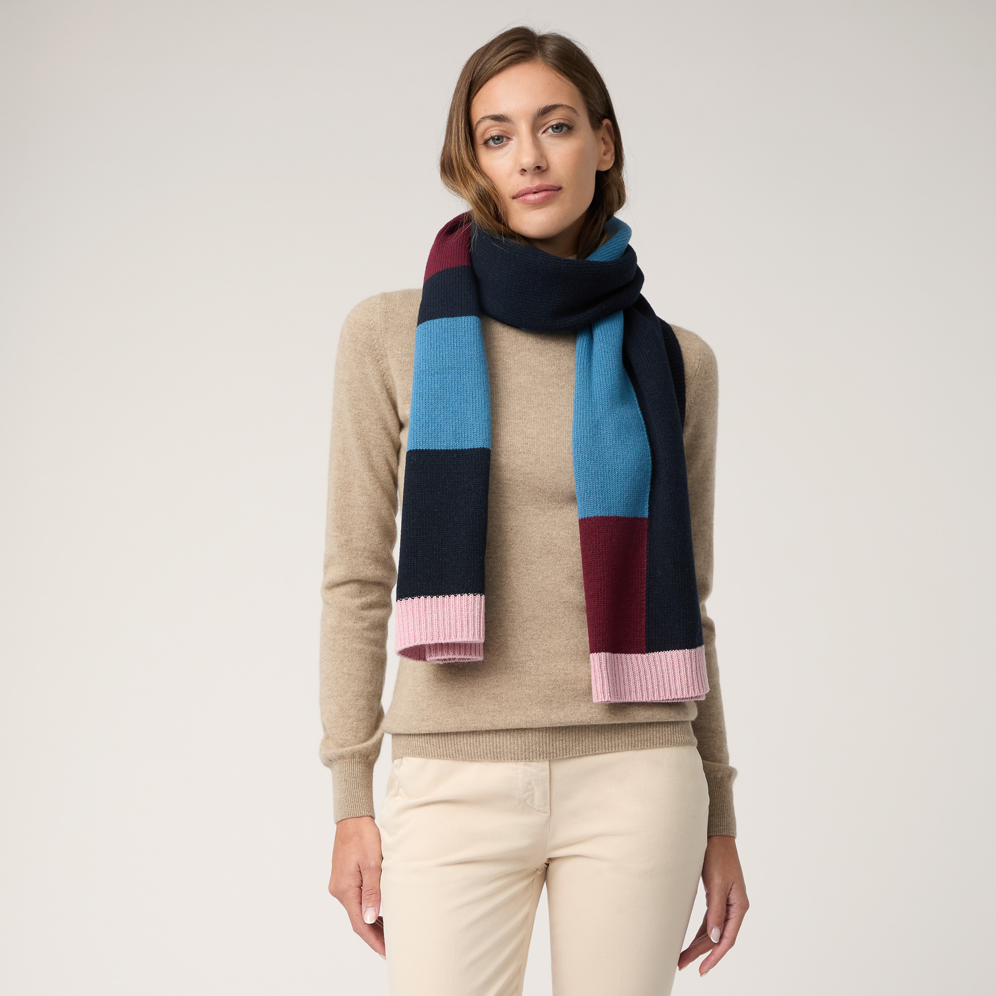 Multicolor Stripe Scarf, Blue , large image number 2